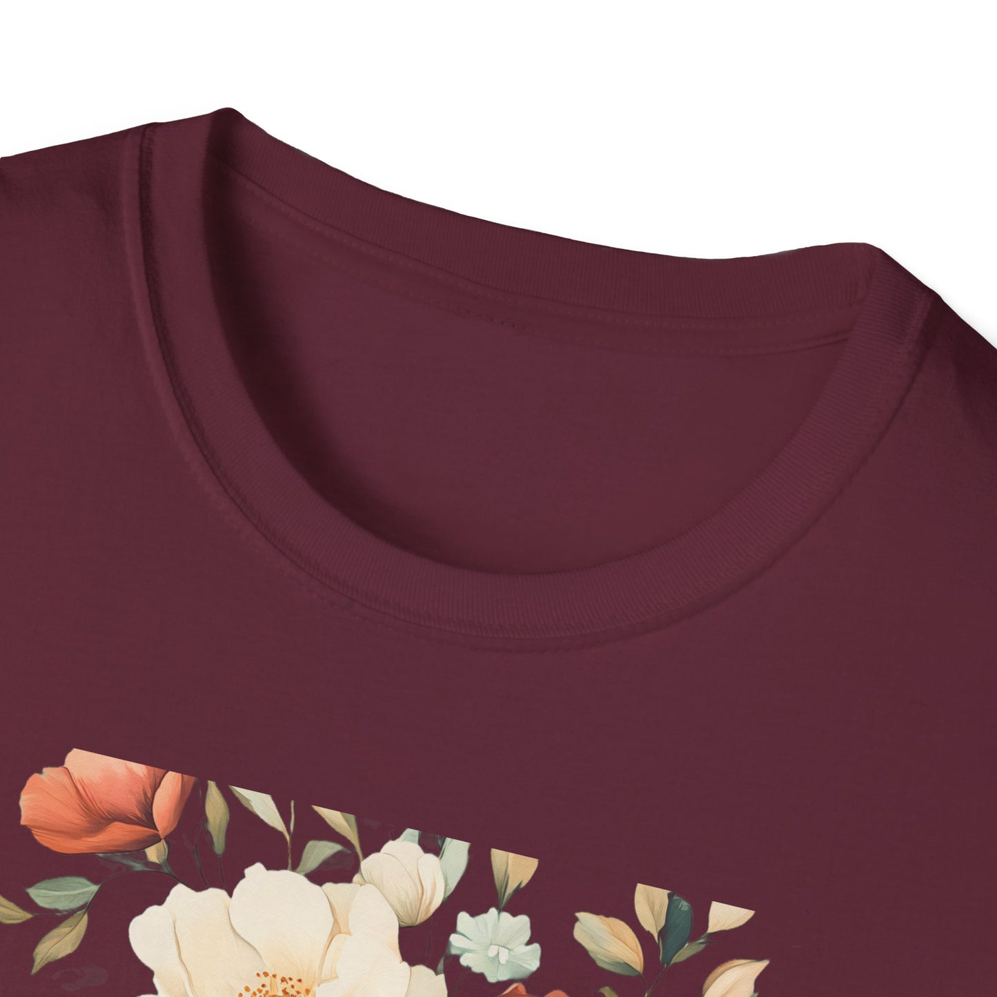 Floral Design Unisex Softstyle T-Shirt - Perfect for Spring and Everyday Wear