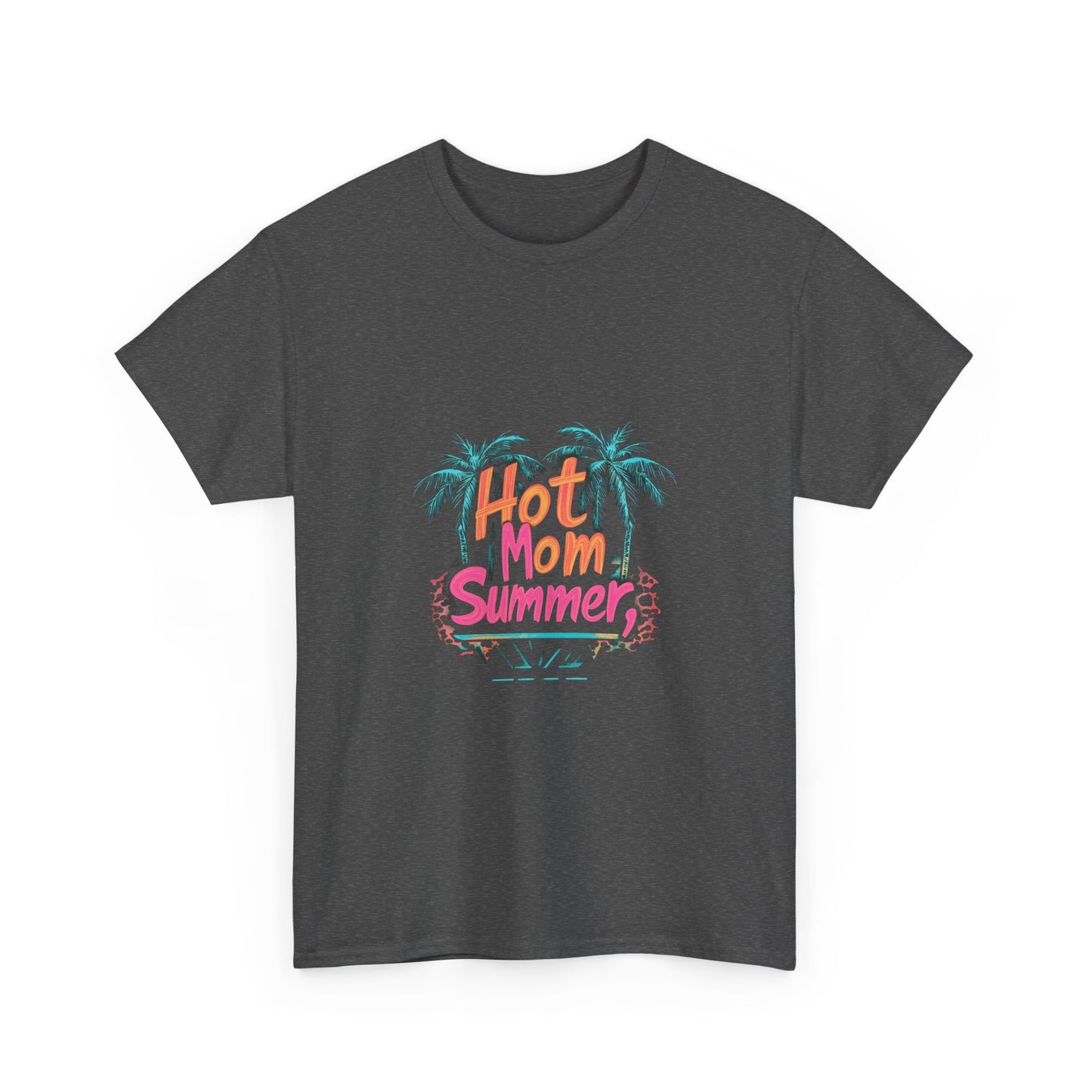 Hot Mom Summer Neon Tropical Unisex Heavy Cotton Tee - Perfect for Summer Vibes