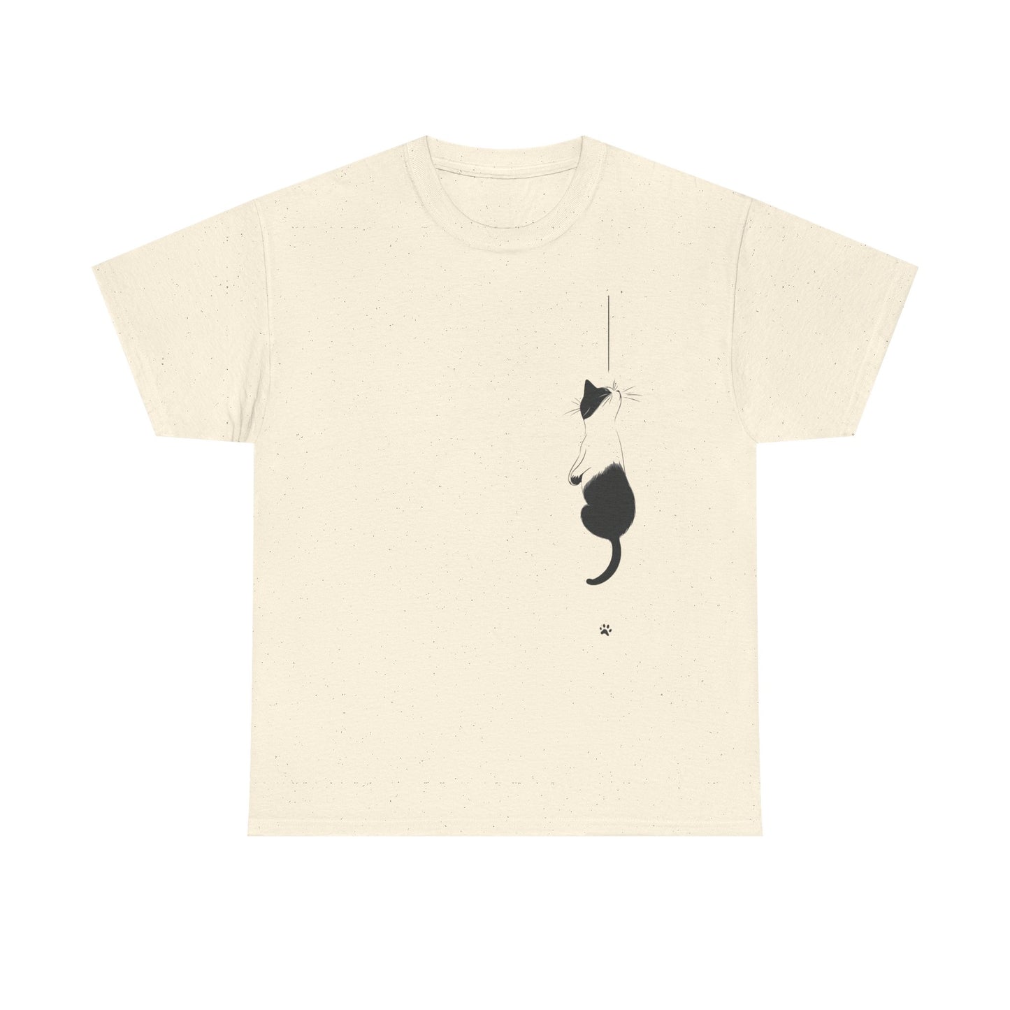 Cat Lover Unisex Heavy Cotton Tee - Curious Cat Hanging