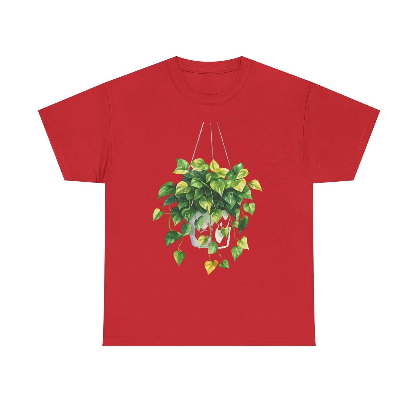 Hanging Pothos Plant Watercolor Tee - Hanging Indoor Plant Design