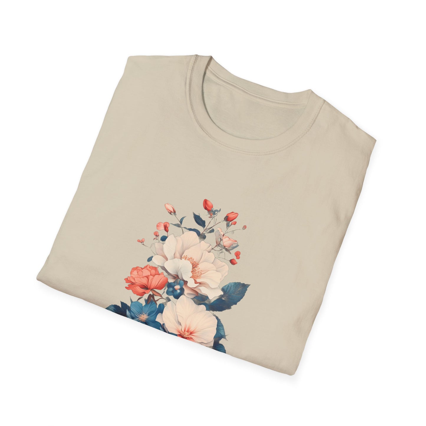 Floral Design Unisex Softstyle T-Shirt – Perfect for Everyday Wear and Spring Celebrations