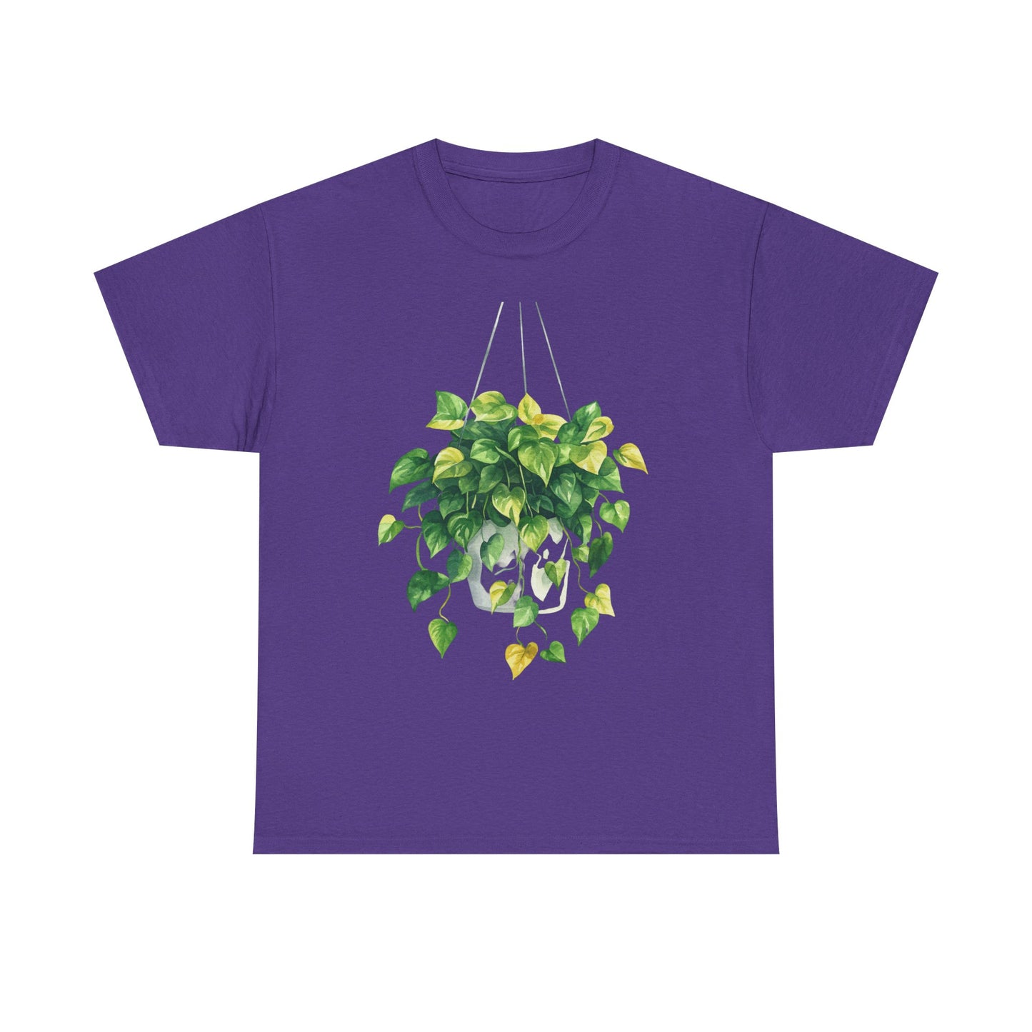 Hanging Pothos Plant Watercolor Tee - Hanging Indoor Plant Design