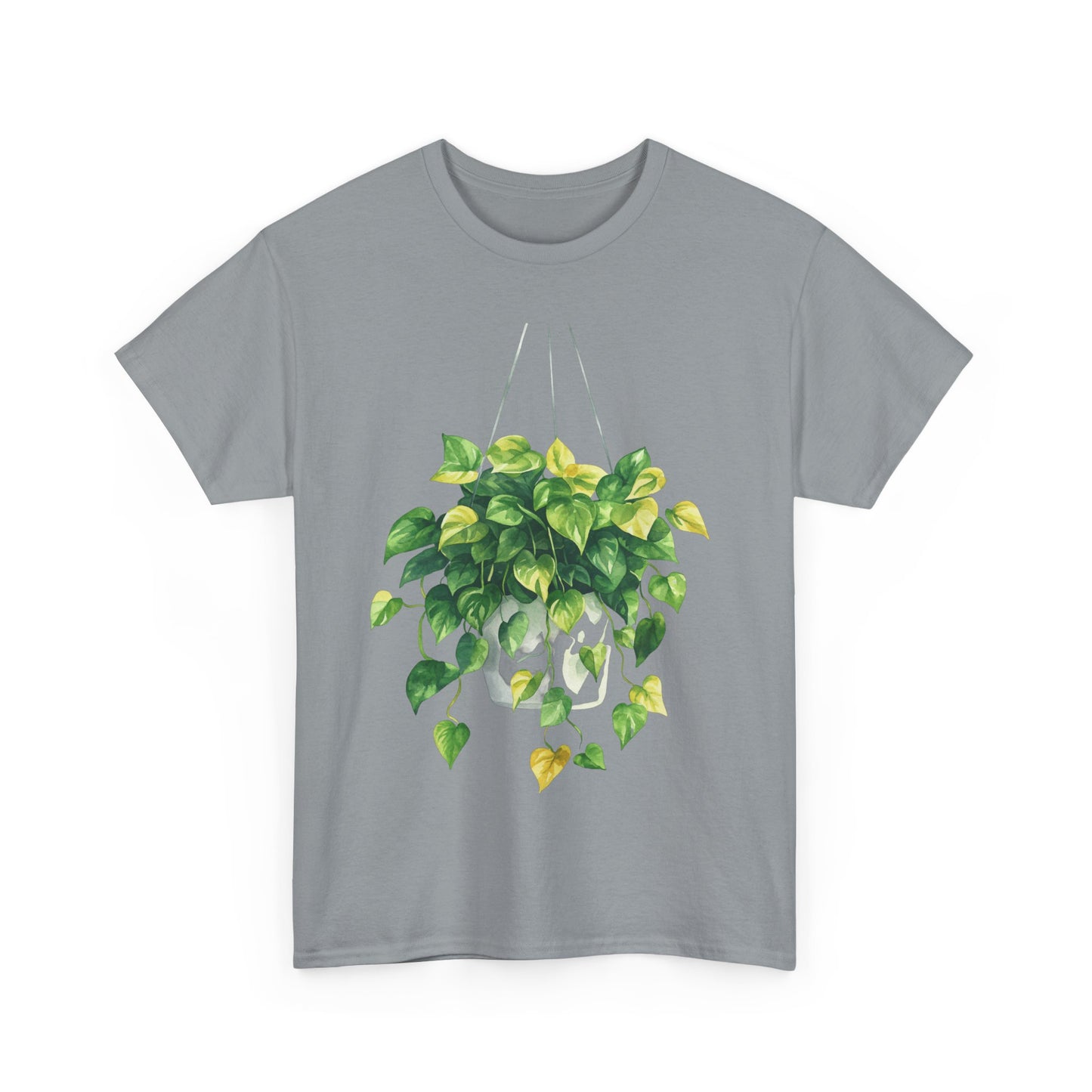 Hanging Pothos Plant Watercolor Tee - Hanging Indoor Plant Design