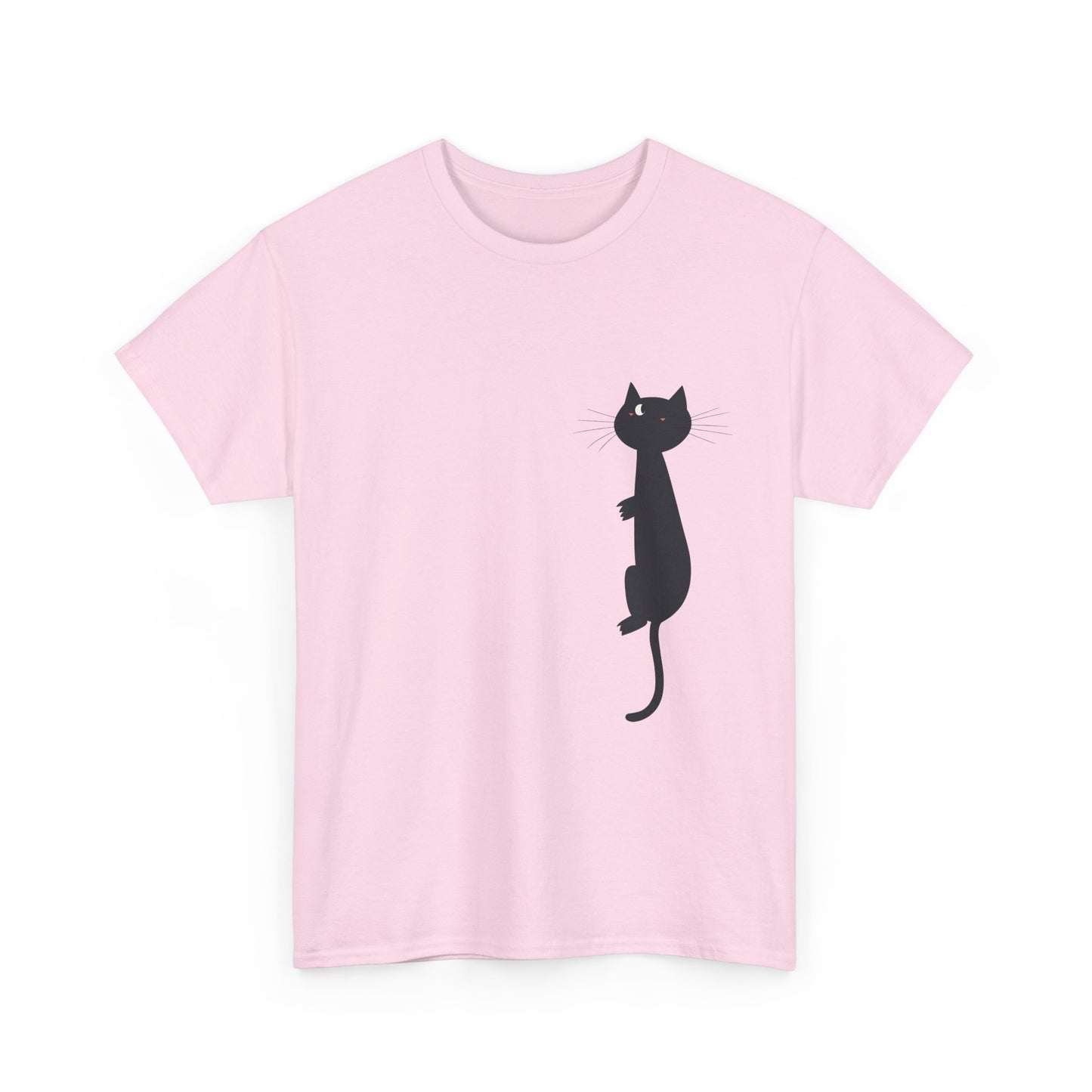 Playful Black Cat Unisex Heavy Cotton Tee - Perfect for Animal Lovers - Tee Fusion Lab