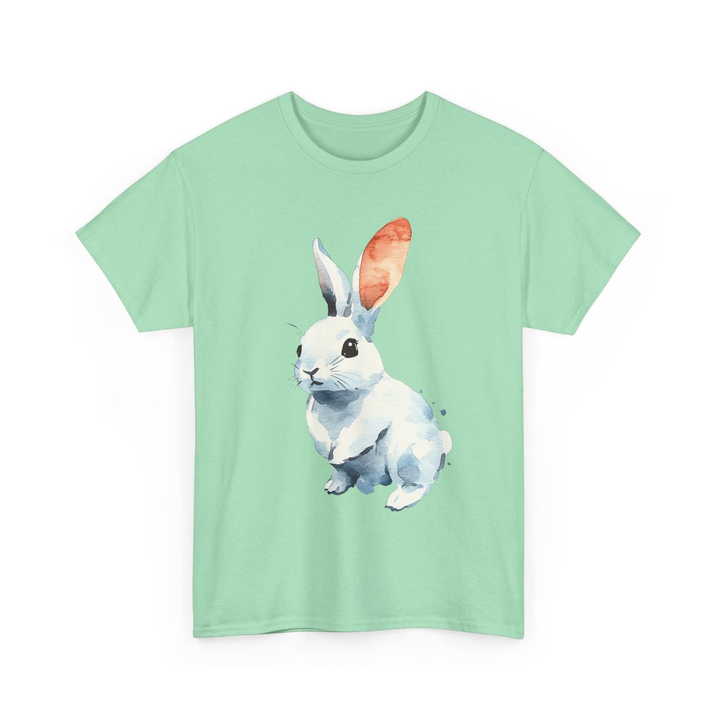 Watercolor Bunny Unisex Heavy Cotton Tee - Perfect for Spring & Easter Celebrations - Tee Fusion Lab