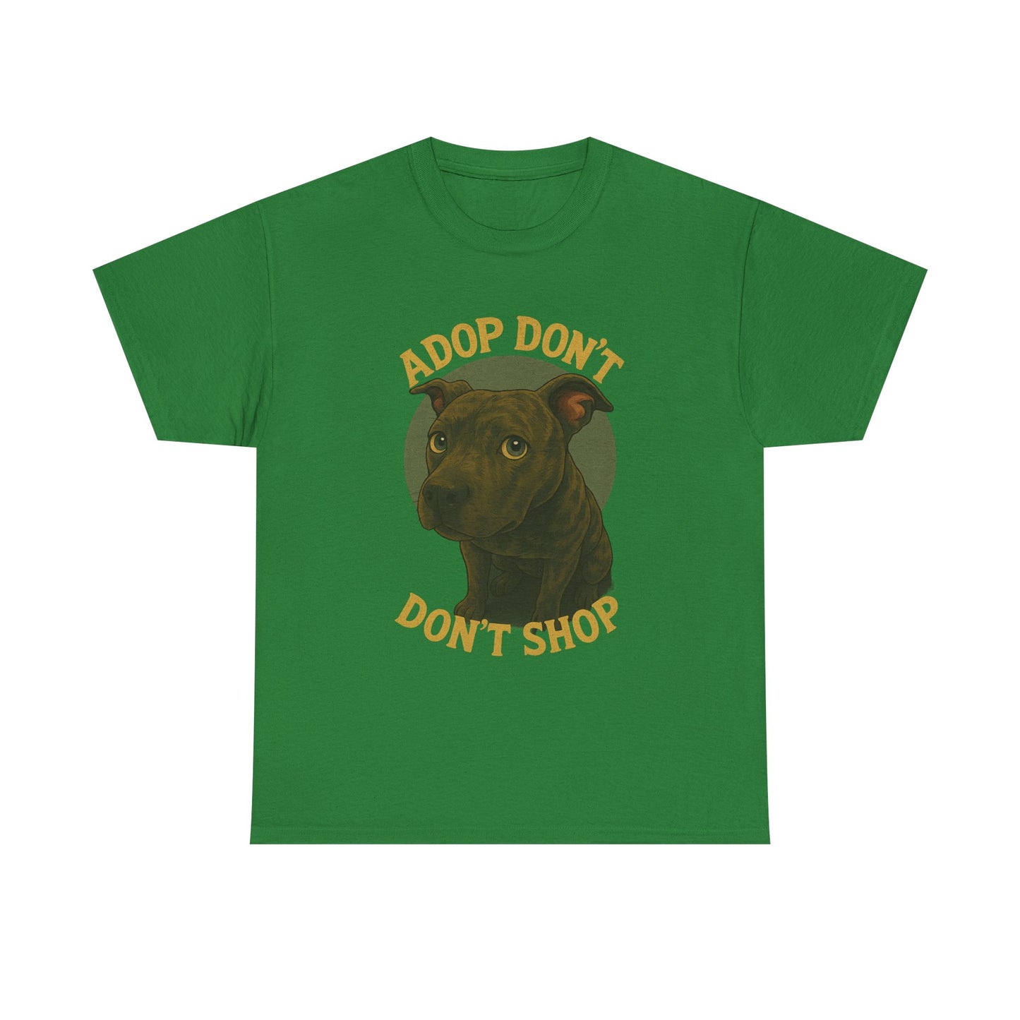 Unisex Heavy Cotton Tee - "Adopt Don't Shop" Dog Design - Tee Fusion Lab