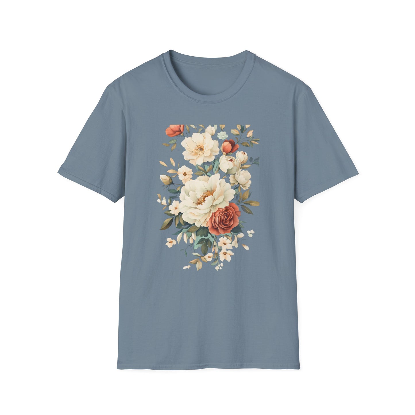 Floral Design Unisex Softstyle T-Shirt - Perfect for Spring and Everyday Wear