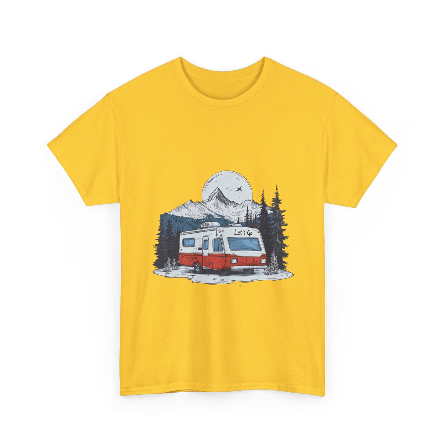 Adventure Awaits Unisex Heavy Cotton Tee - Retro RV Camping Design