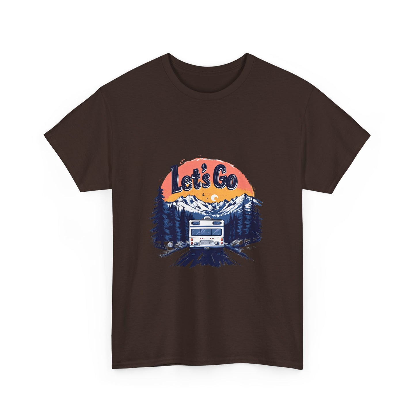 Adventure Awaits Unisex Heavy Cotton Tee - Let's Go Graphic T-Shirt