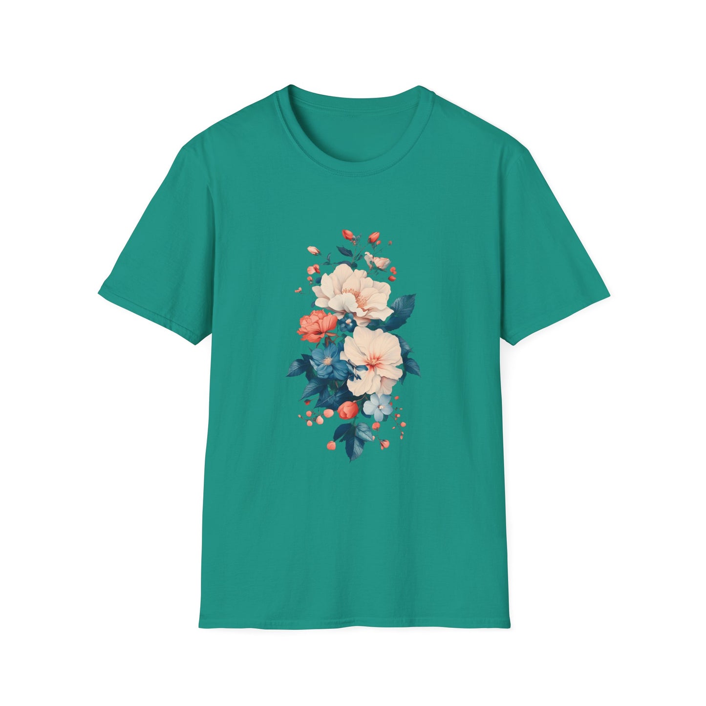 Floral Design Unisex Softstyle T-Shirt – Perfect for Everyday Wear and Spring Celebrations