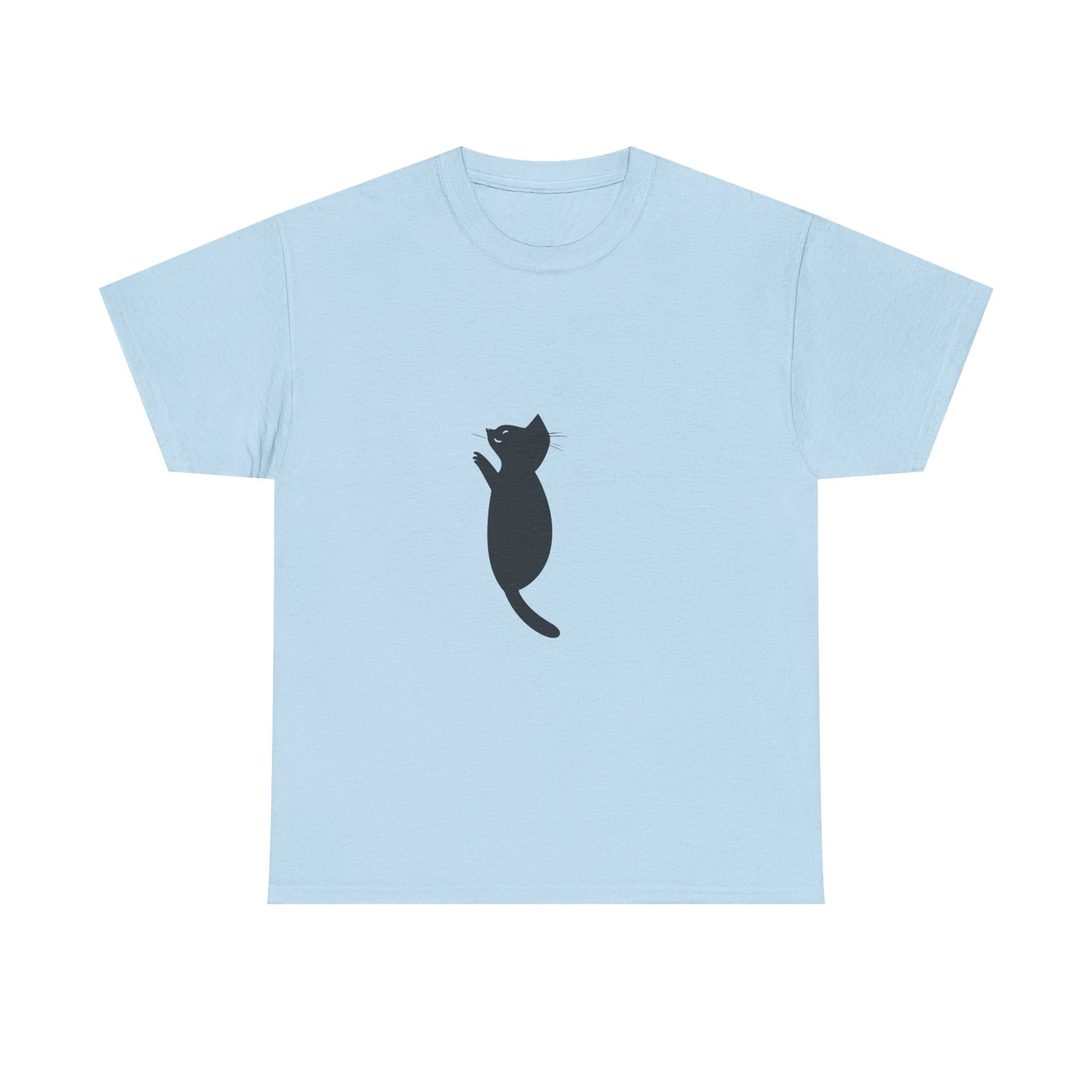 Playful Black Cat Graphic Unisex Heavy Cotton Tee - Tee Fusion Lab