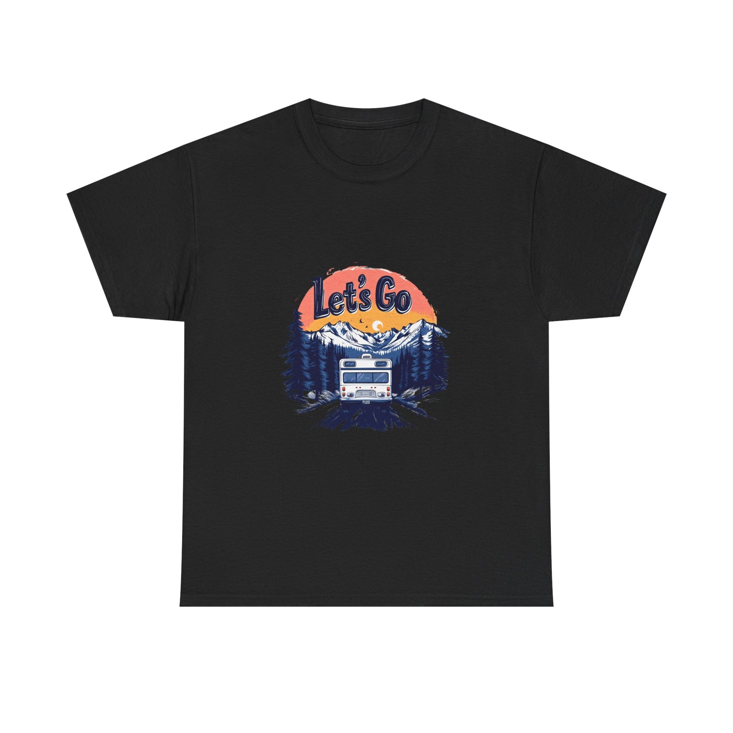 Adventure Awaits Unisex Heavy Cotton Tee - Let's Go Graphic T-Shirt