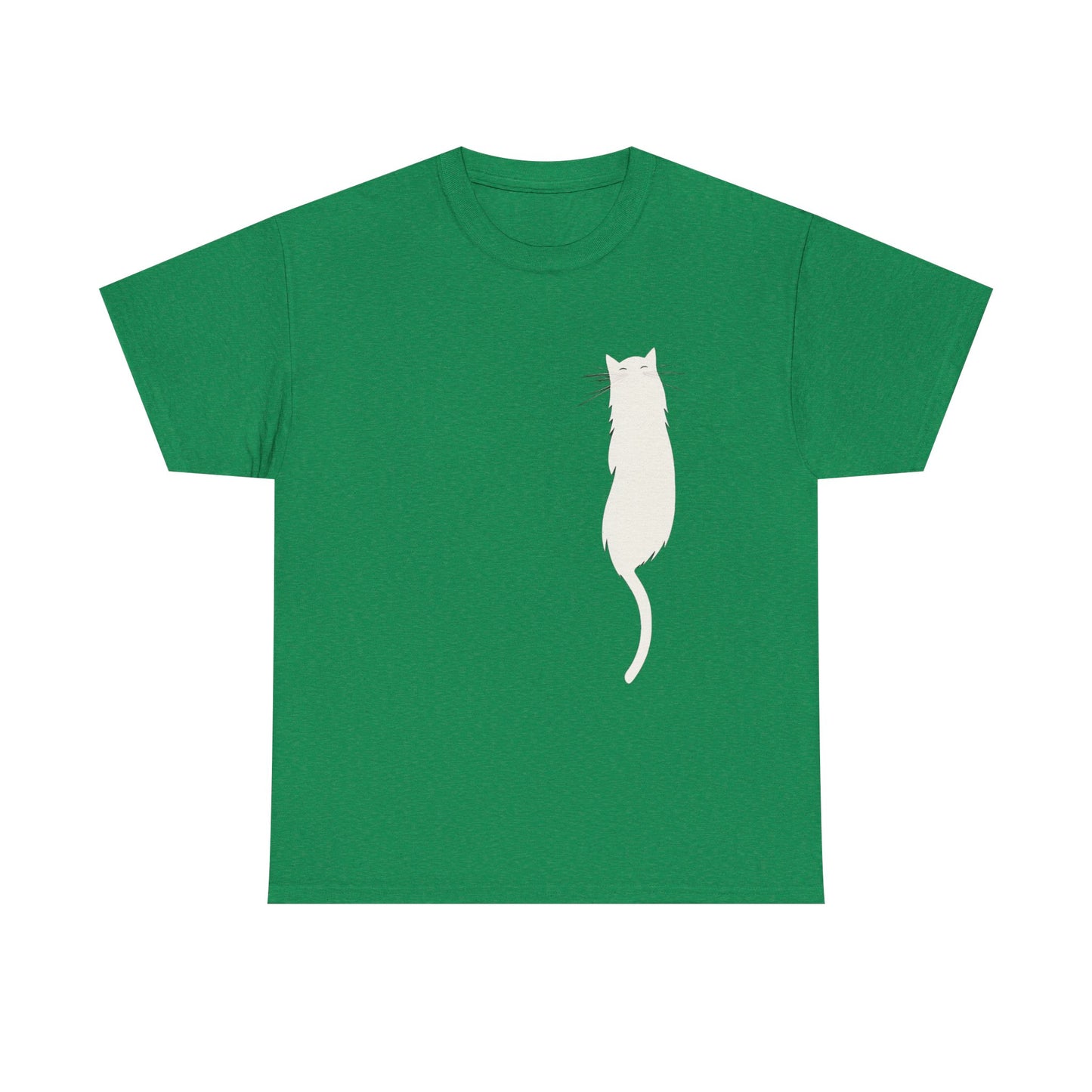 Cat Silhouette Unisex Heavy Cotton Tee – Floating White Cat