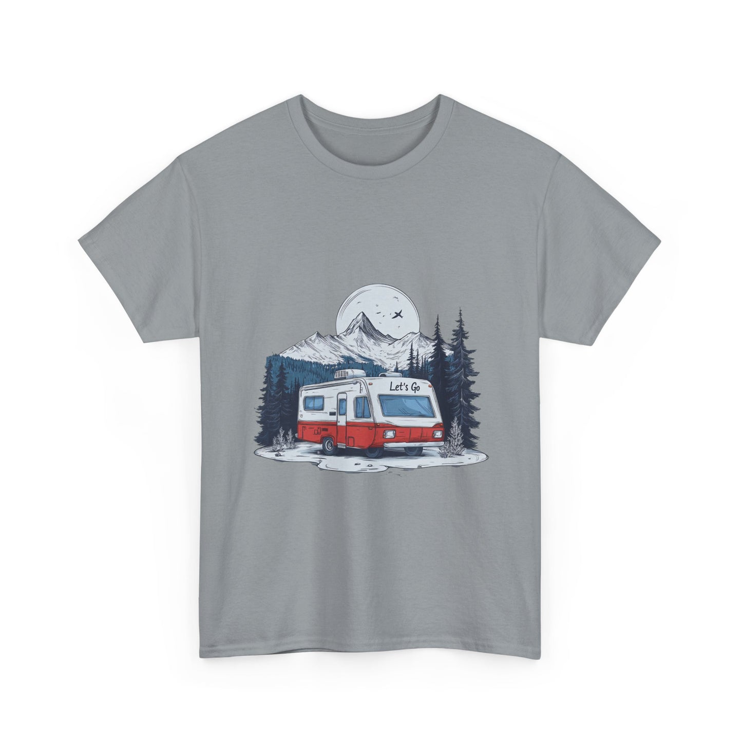 Adventure Awaits Unisex Heavy Cotton Tee - Retro RV Camping Design