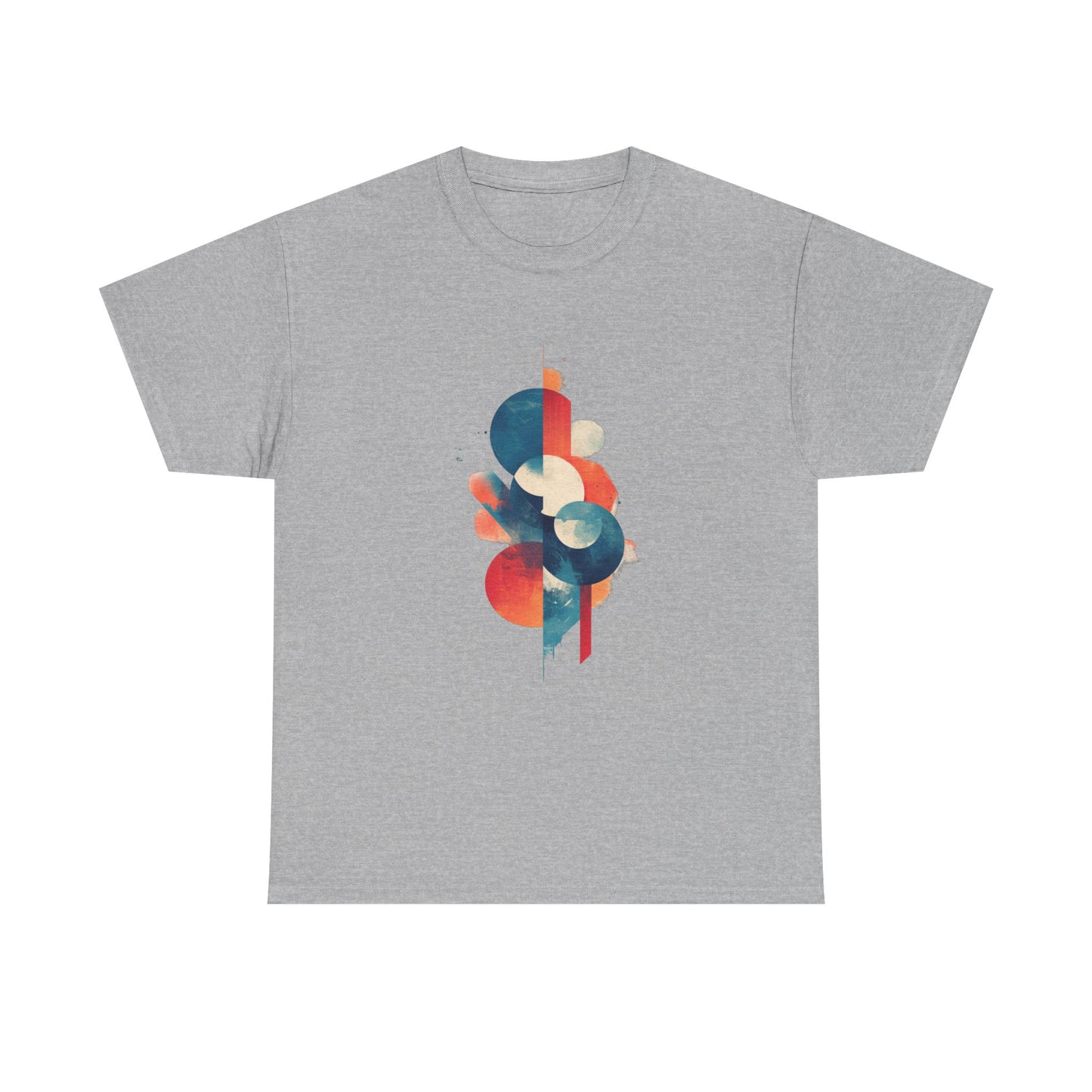Abstract Geometric Art Unisex Heavy Cotton Tee - Trendy Casual Wear