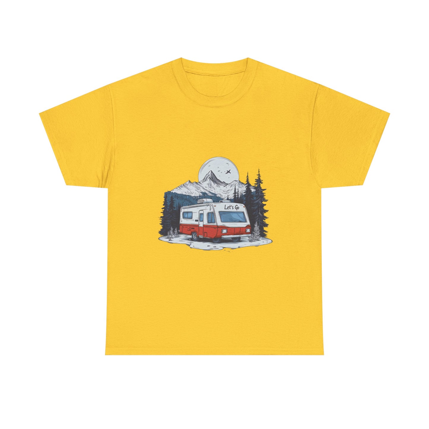 Adventure Awaits Unisex Heavy Cotton Tee - Retro RV Camping Design