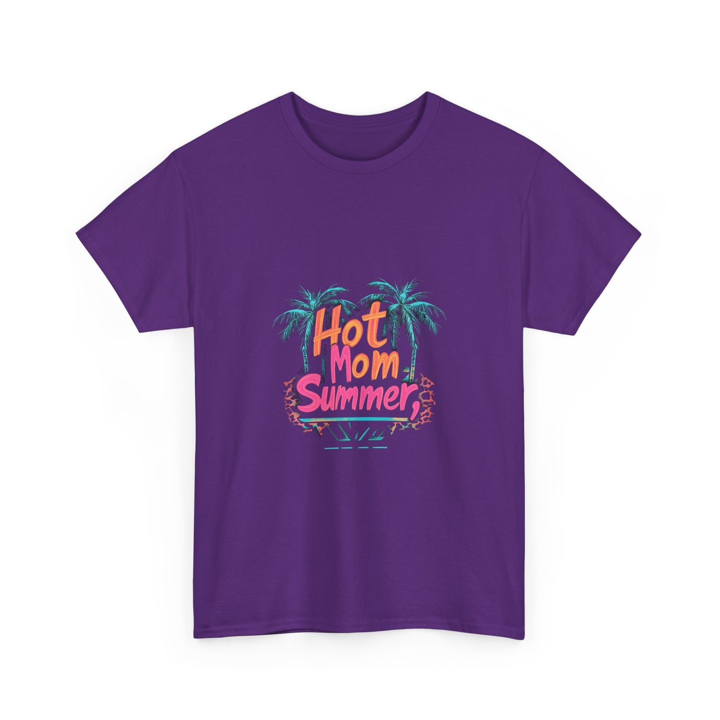 Hot Mom Summer Neon Tropical Unisex Heavy Cotton Tee - Perfect for Summer Vibes