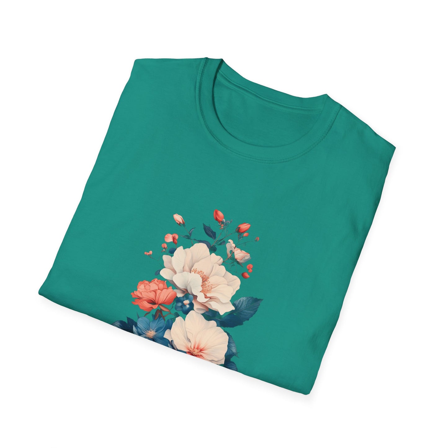 Floral Design Unisex Softstyle T-Shirt – Perfect for Everyday Wear and Spring Celebrations