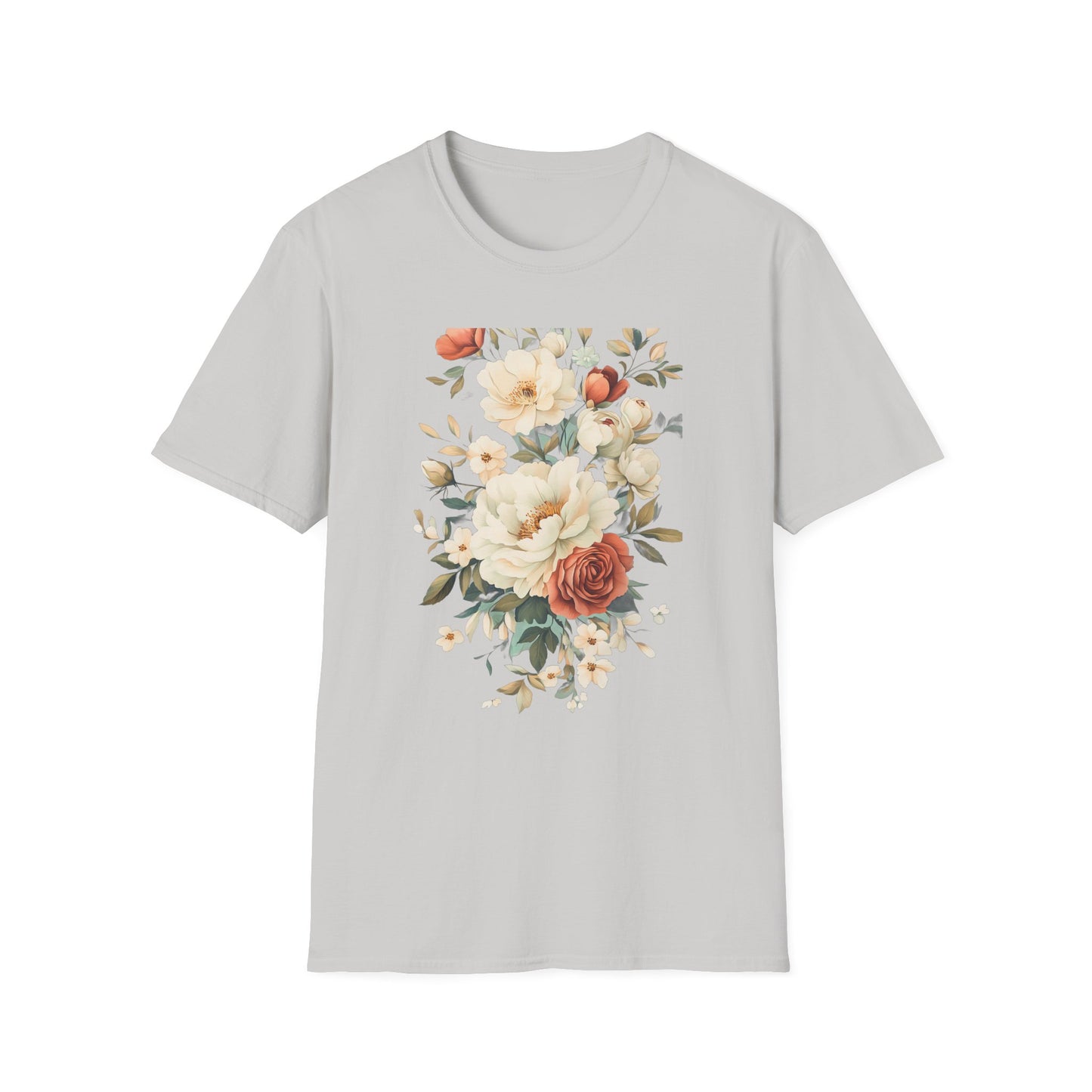 Floral Design Unisex Softstyle T-Shirt - Perfect for Spring and Everyday Wear