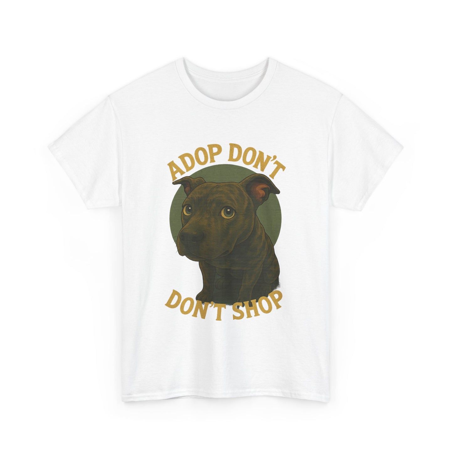 Unisex Heavy Cotton Tee - "Adopt Don't Shop" Dog Design - Tee Fusion Lab