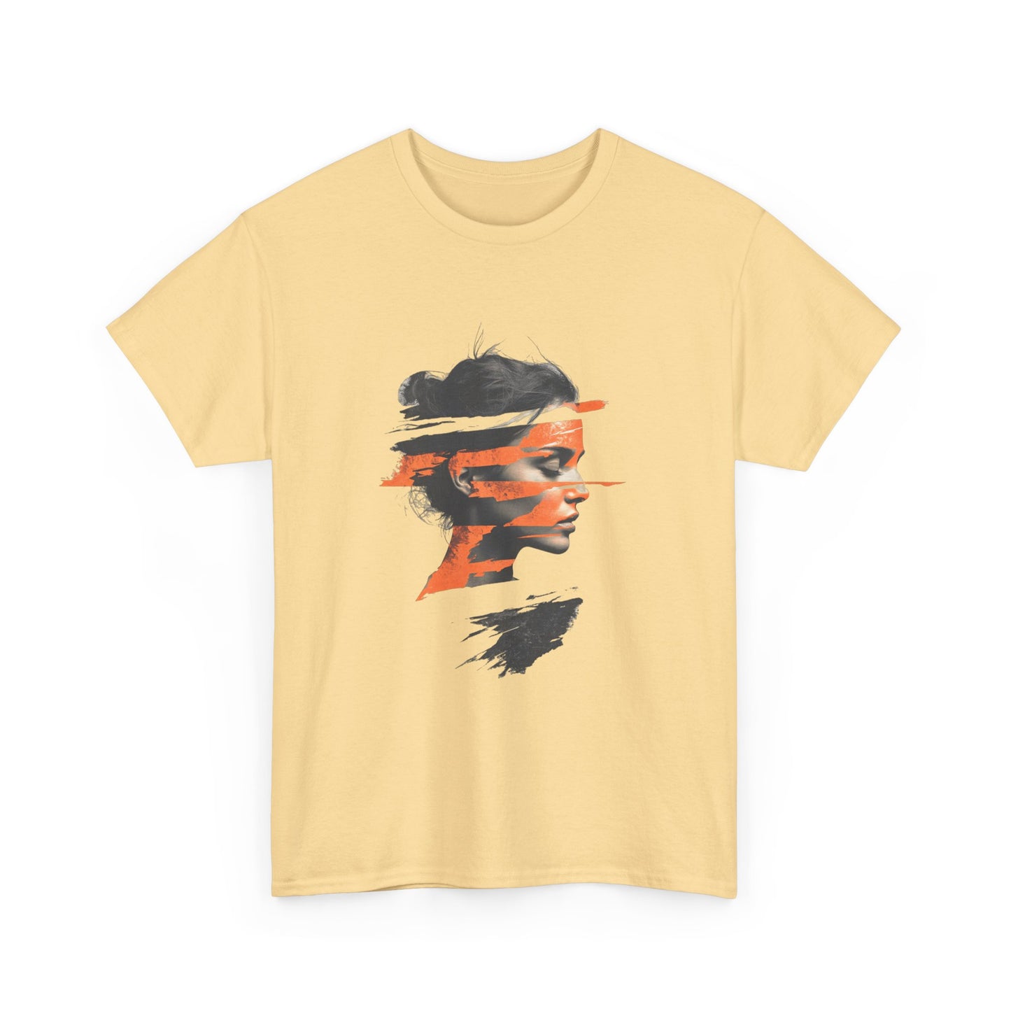 Artistic Unisex Heavy Cotton Tee - Abstract Portrait Design