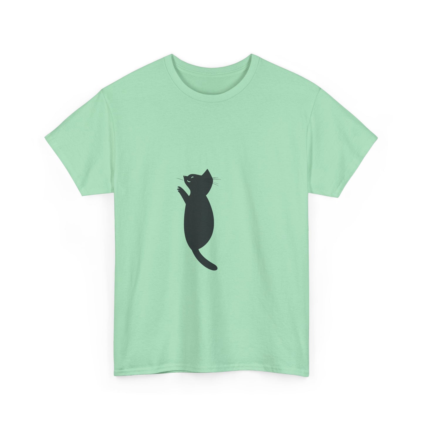 Playful Black Cat Graphic Unisex Heavy Cotton Tee - Tee Fusion Lab