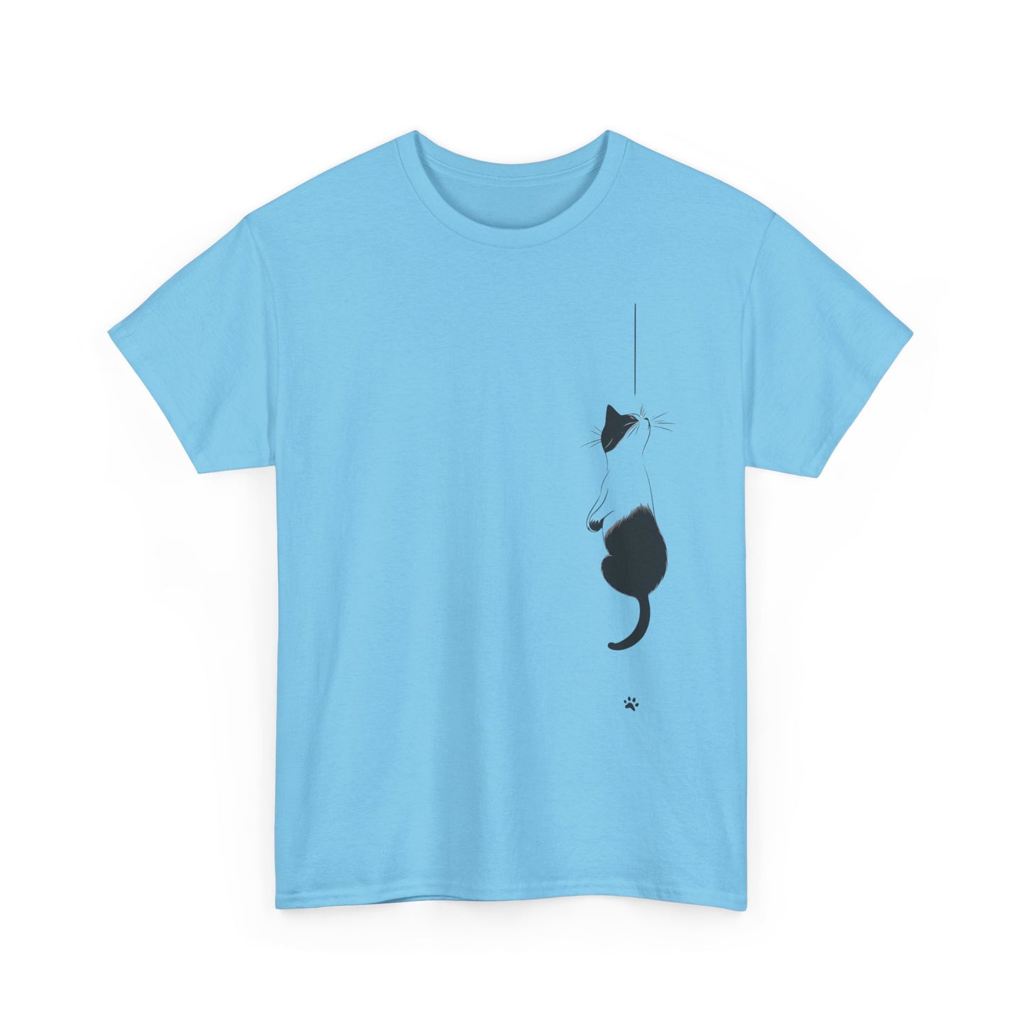 Cat Lover Unisex Heavy Cotton Tee - Curious Cat Hanging