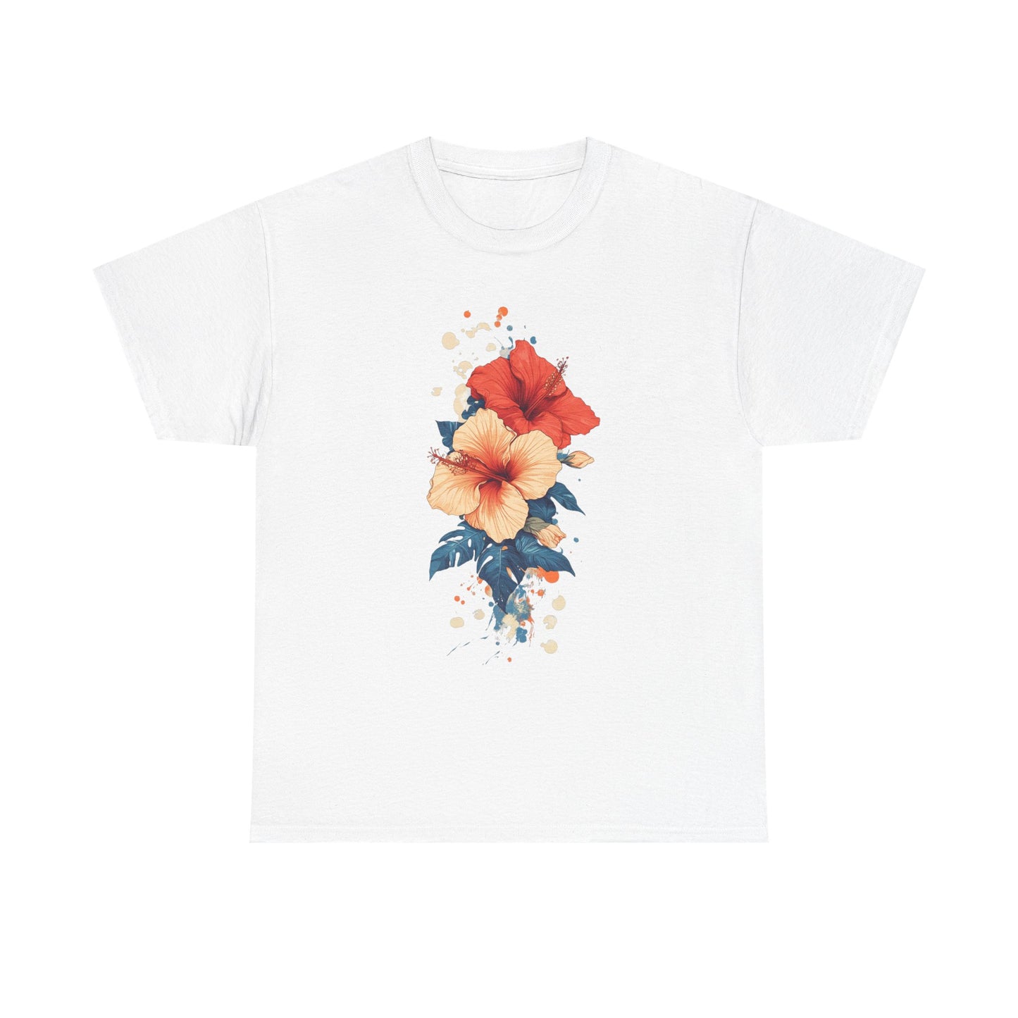 Tropical Floral Graphic Tee - Unisex Heavy Cotton T-Shirt - Tee Fusion Lab