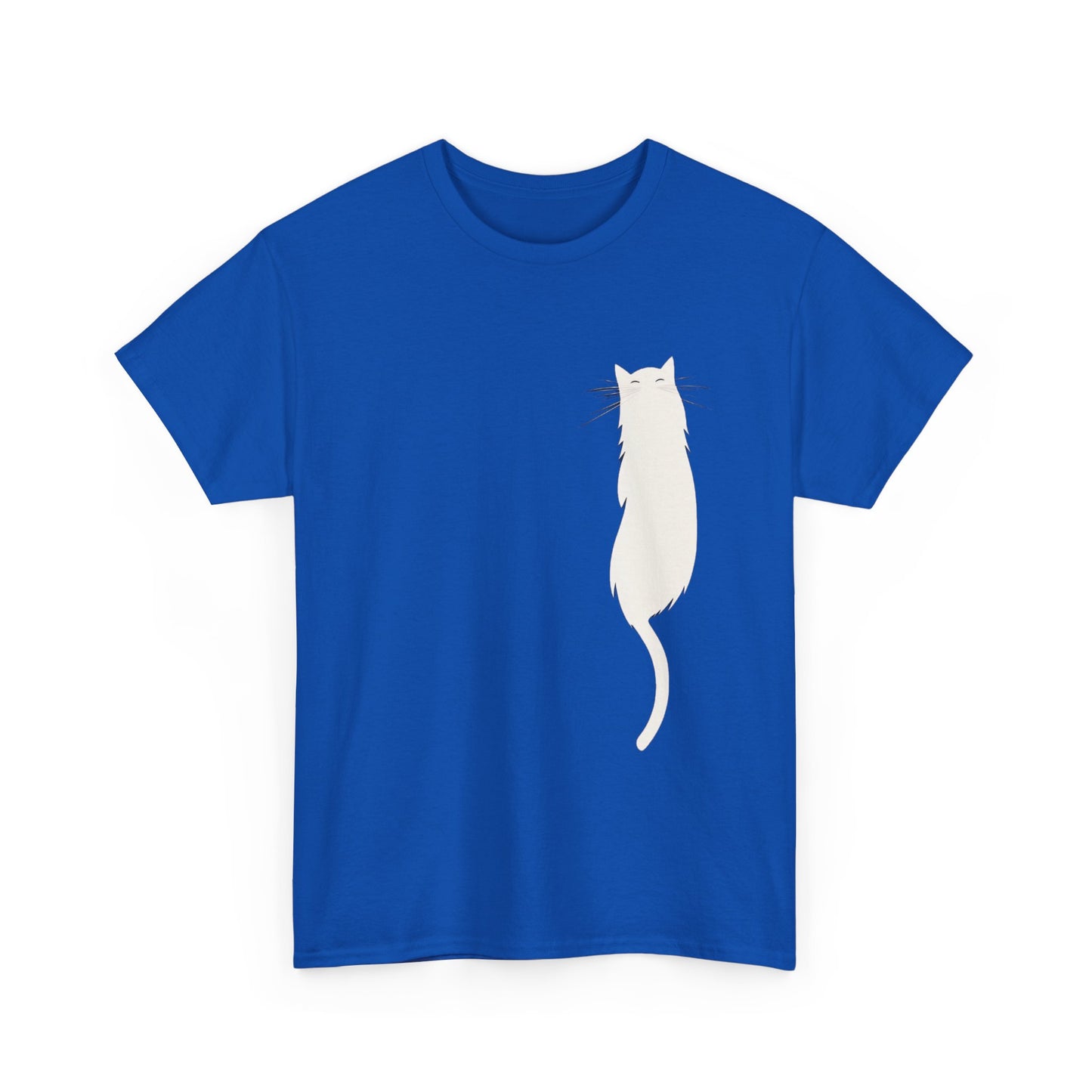 Cat Silhouette Unisex Heavy Cotton Tee – Floating White Cat
