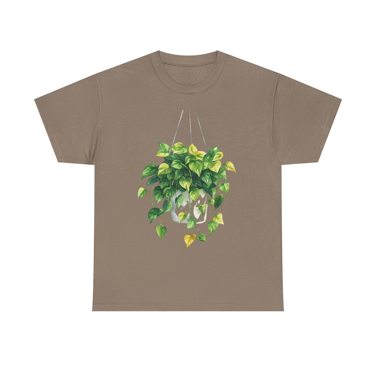 Hanging Pothos Plant Watercolor Tee - Hanging Indoor Plant Design