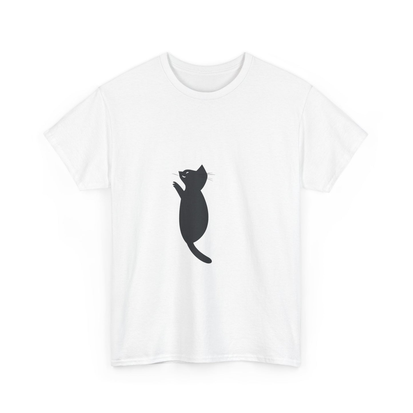 Playful Black Cat Graphic Unisex Heavy Cotton Tee - Tee Fusion Lab