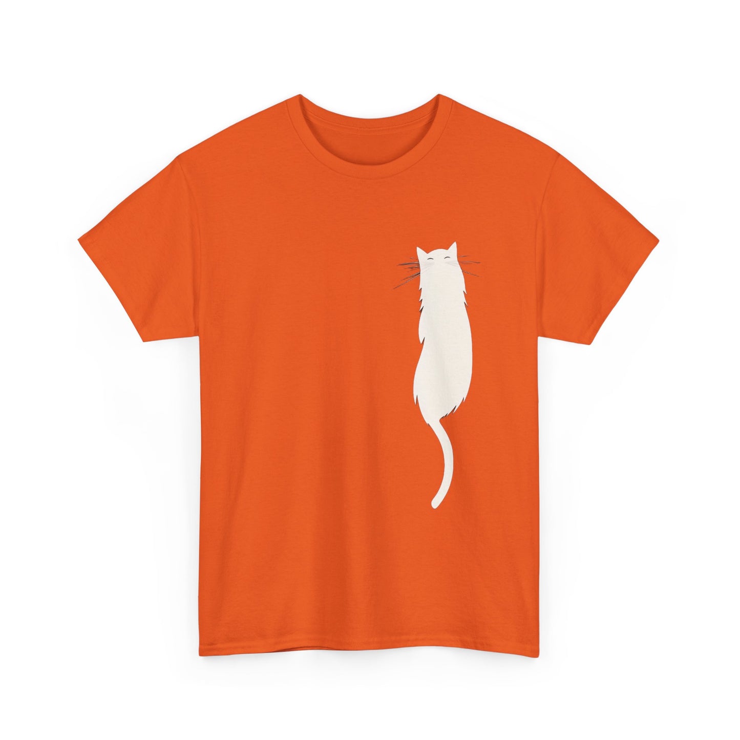 Cat Silhouette Unisex Heavy Cotton Tee – Floating White Cat