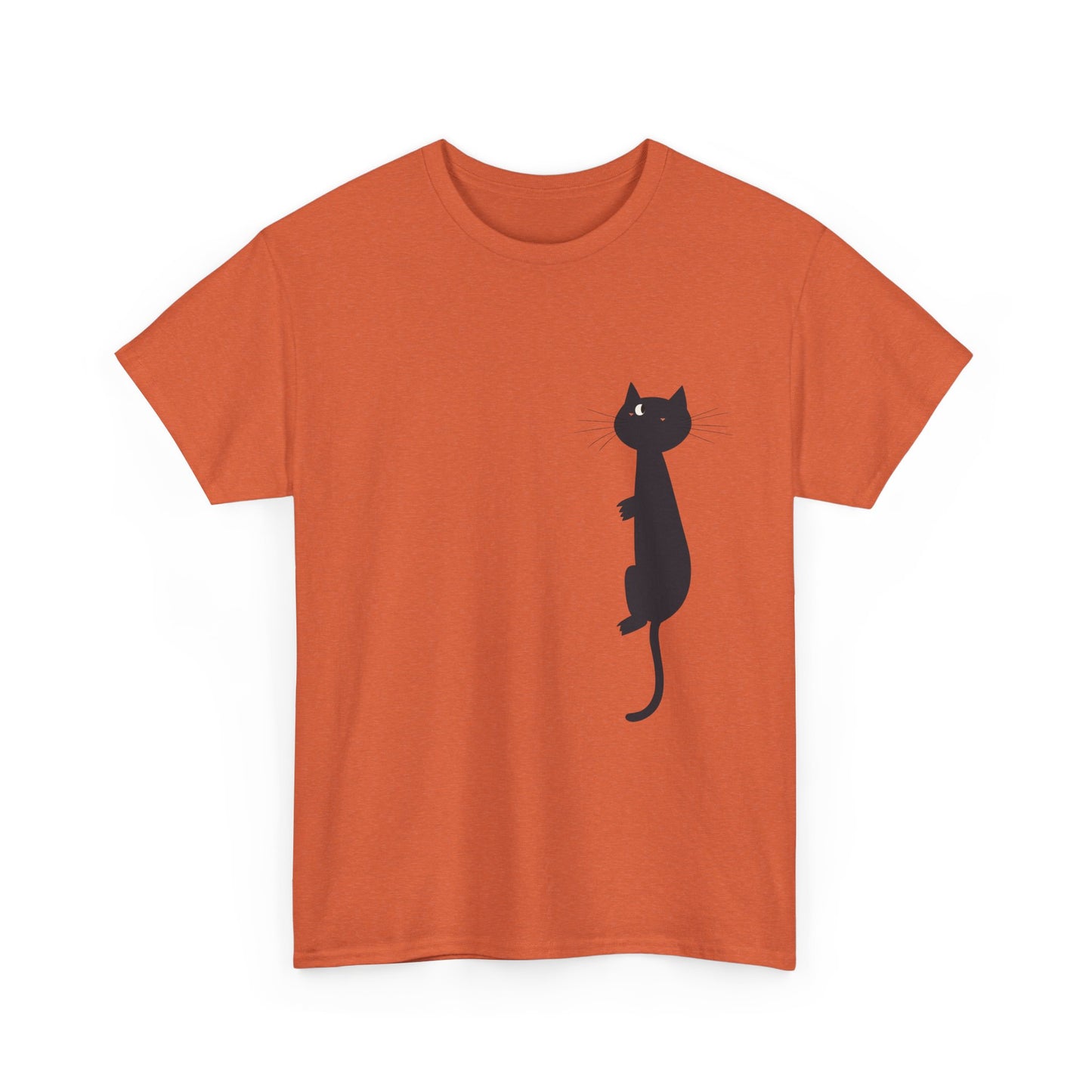 Playful Black Cat Unisex Heavy Cotton Tee - Perfect for Animal Lovers - Tee Fusion Lab