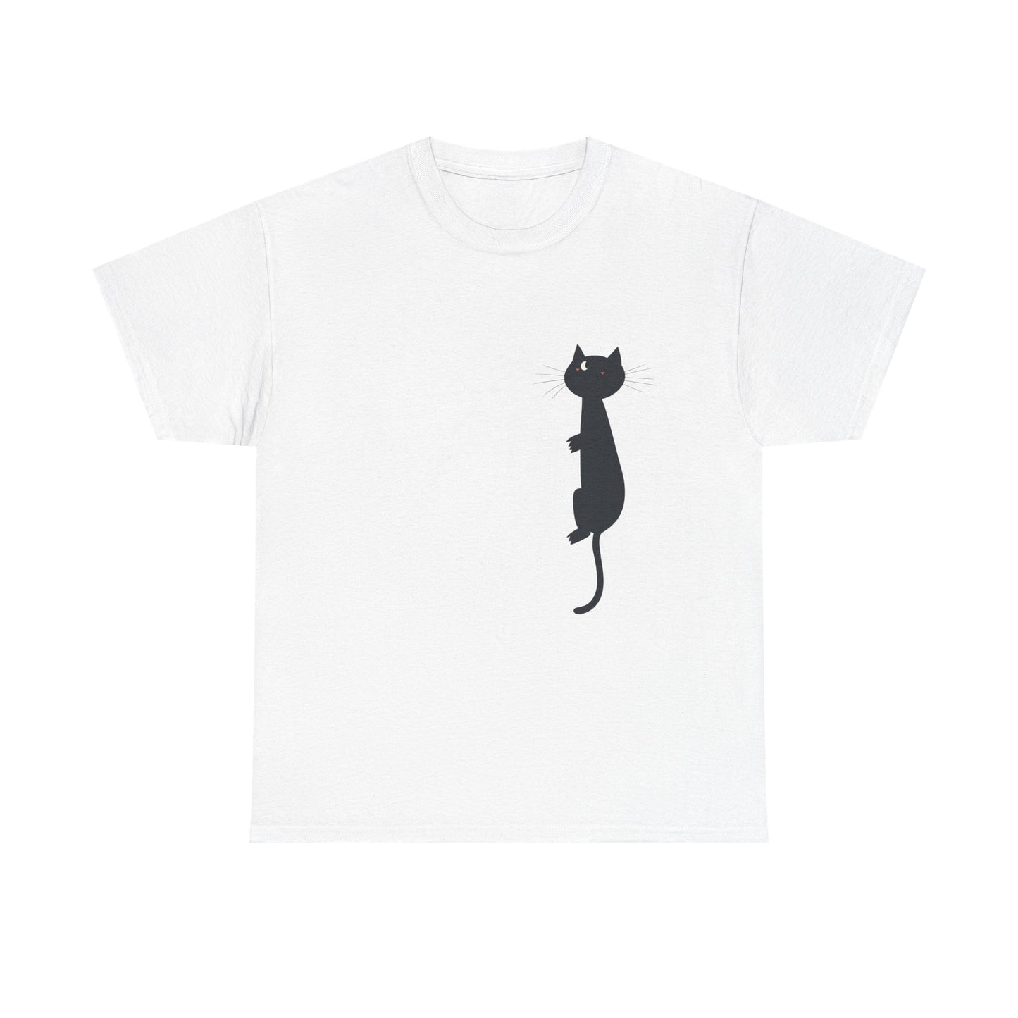 Playful Black Cat Unisex Heavy Cotton Tee - Perfect for Animal Lovers - Tee Fusion Lab