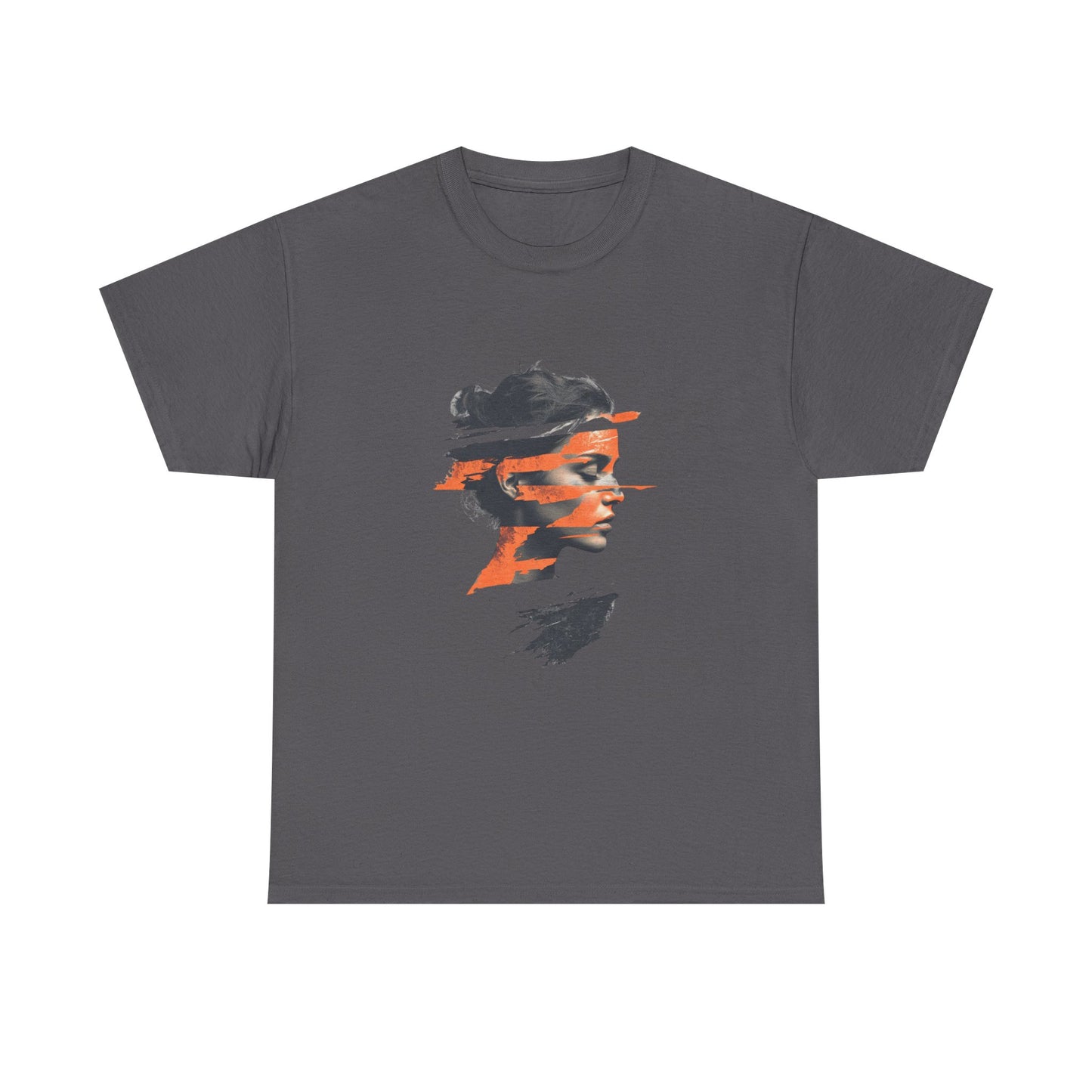 Artistic Unisex Heavy Cotton Tee - Abstract Portrait Design
