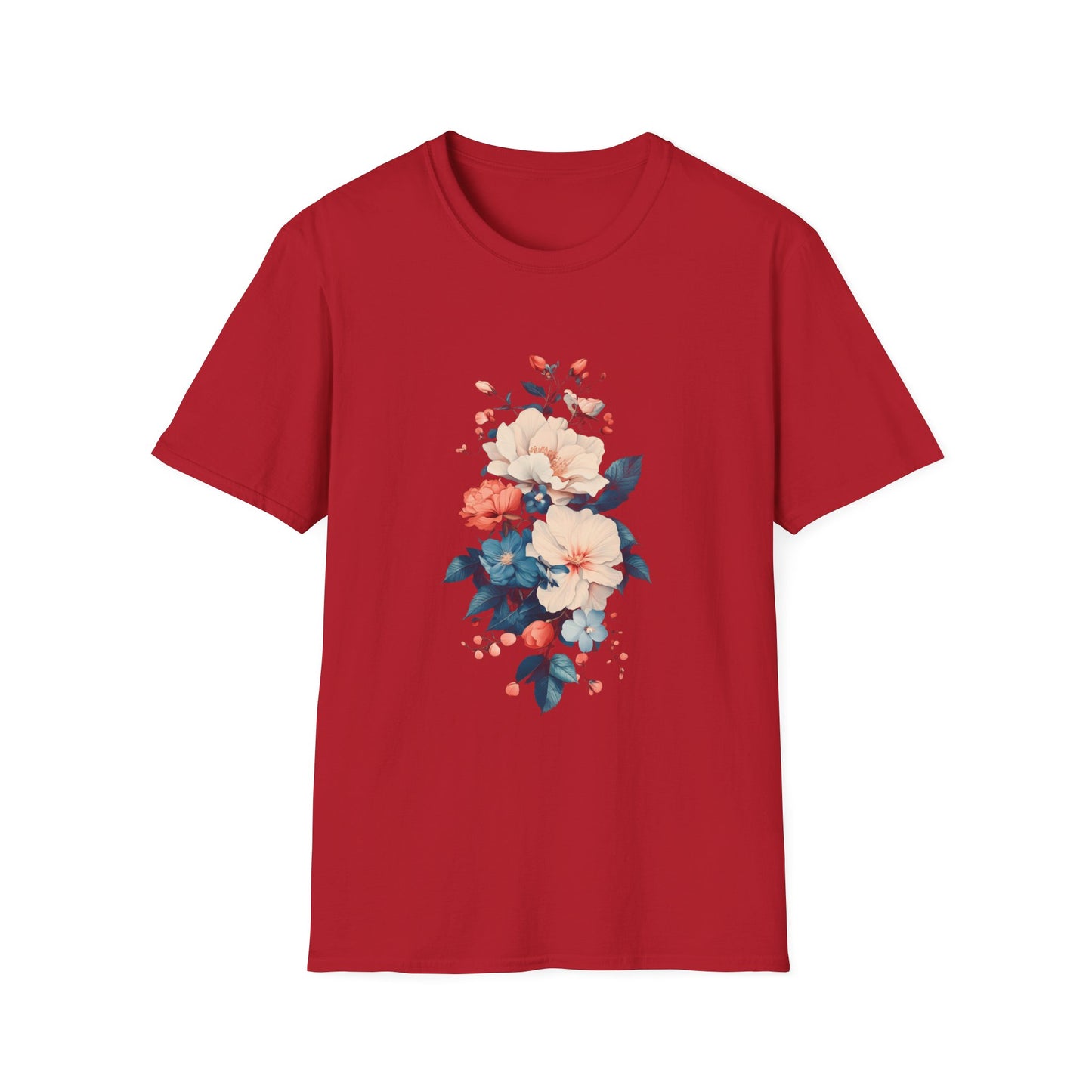 Floral Design Unisex Softstyle T-Shirt – Perfect for Everyday Wear and Spring Celebrations