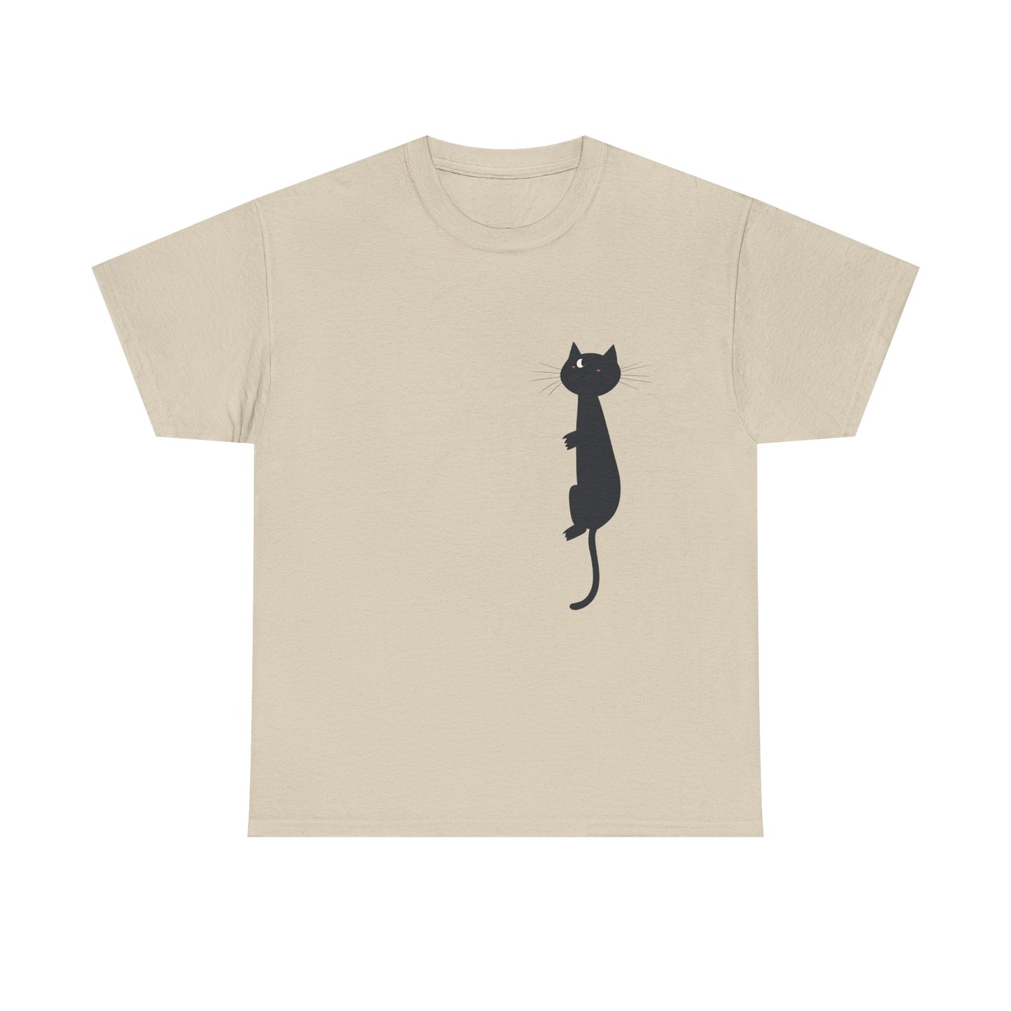 Playful Black Cat Unisex Heavy Cotton Tee - Perfect for Animal Lovers - Tee Fusion Lab