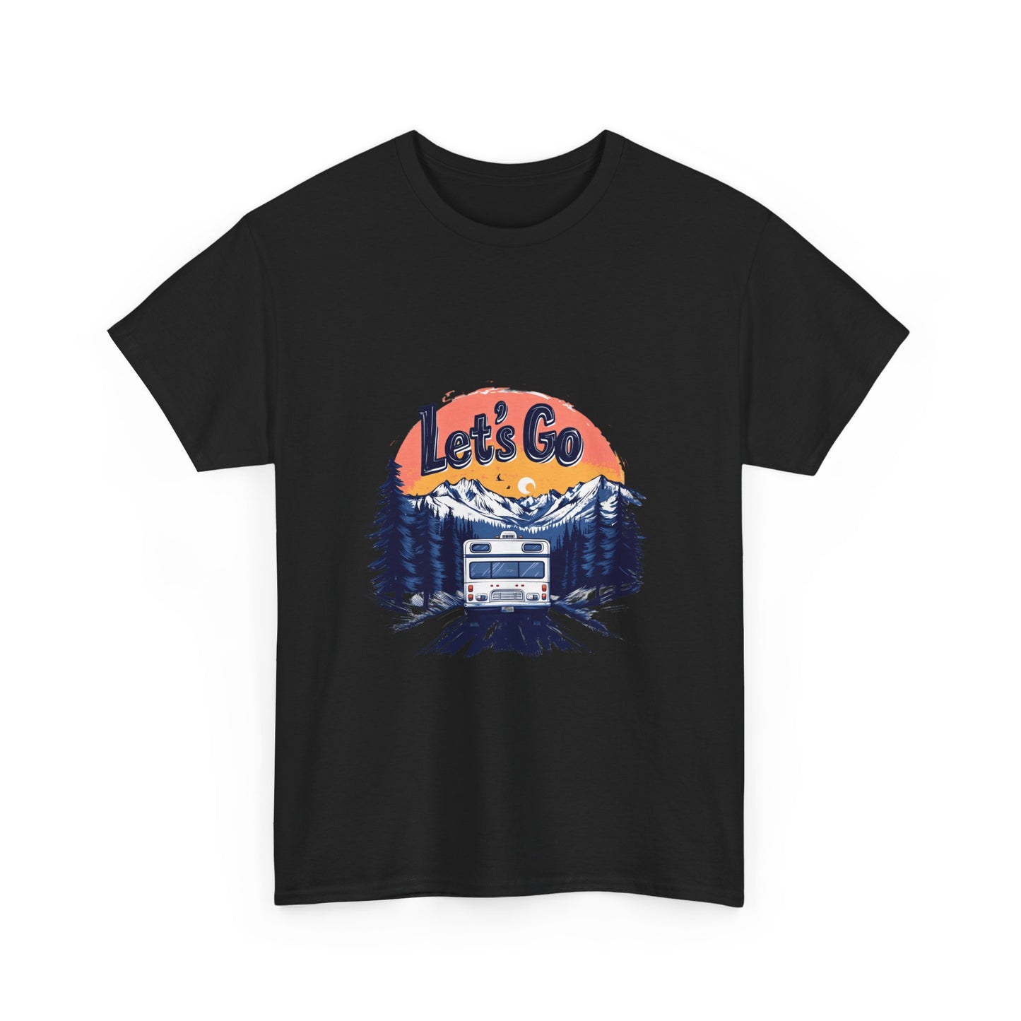 Adventure Awaits Unisex Heavy Cotton Tee - Let's Go Graphic T-Shirt