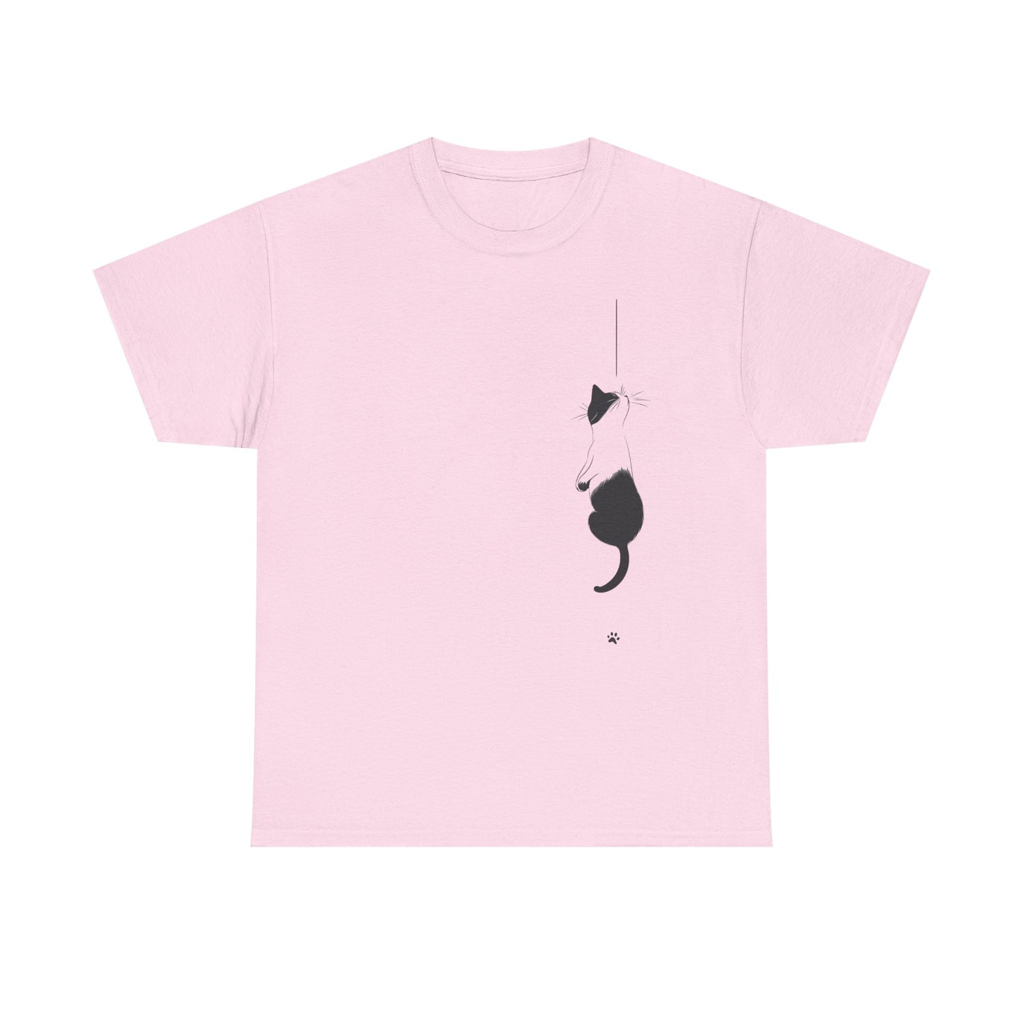 Cat Lover Unisex Heavy Cotton Tee - Curious Cat Hanging