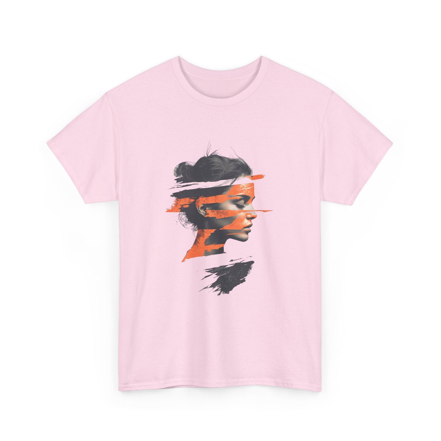 Artistic Unisex Heavy Cotton Tee - Abstract Portrait Design