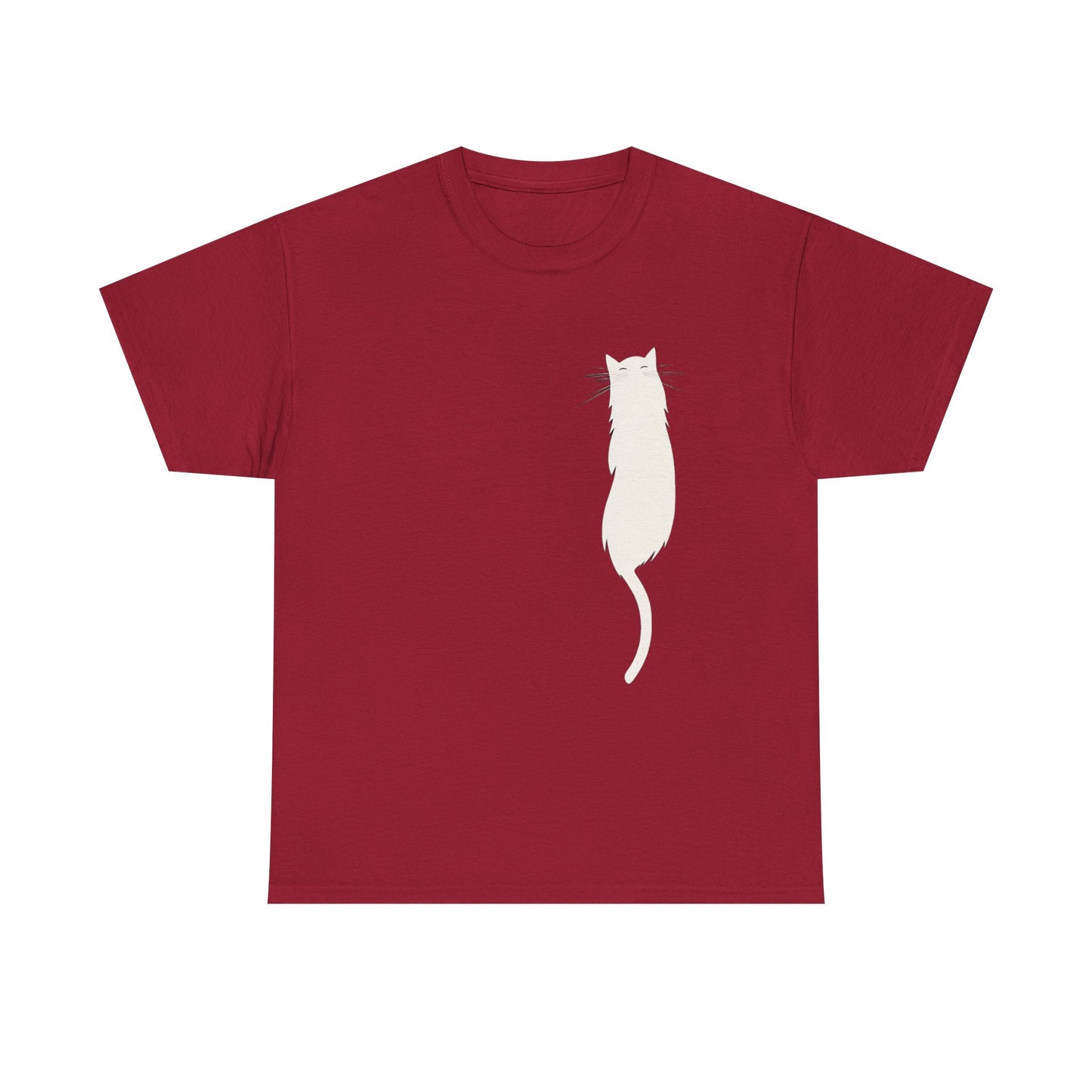 Cat Silhouette Unisex Heavy Cotton Tee – Floating White Cat