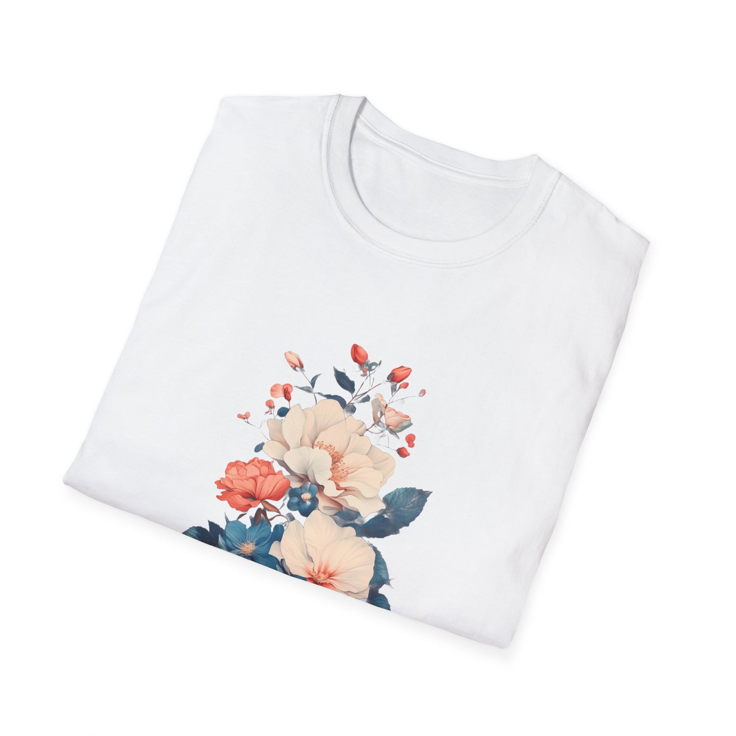 Floral Design Unisex Softstyle T-Shirt – Perfect for Everyday Wear and Spring Celebrations
