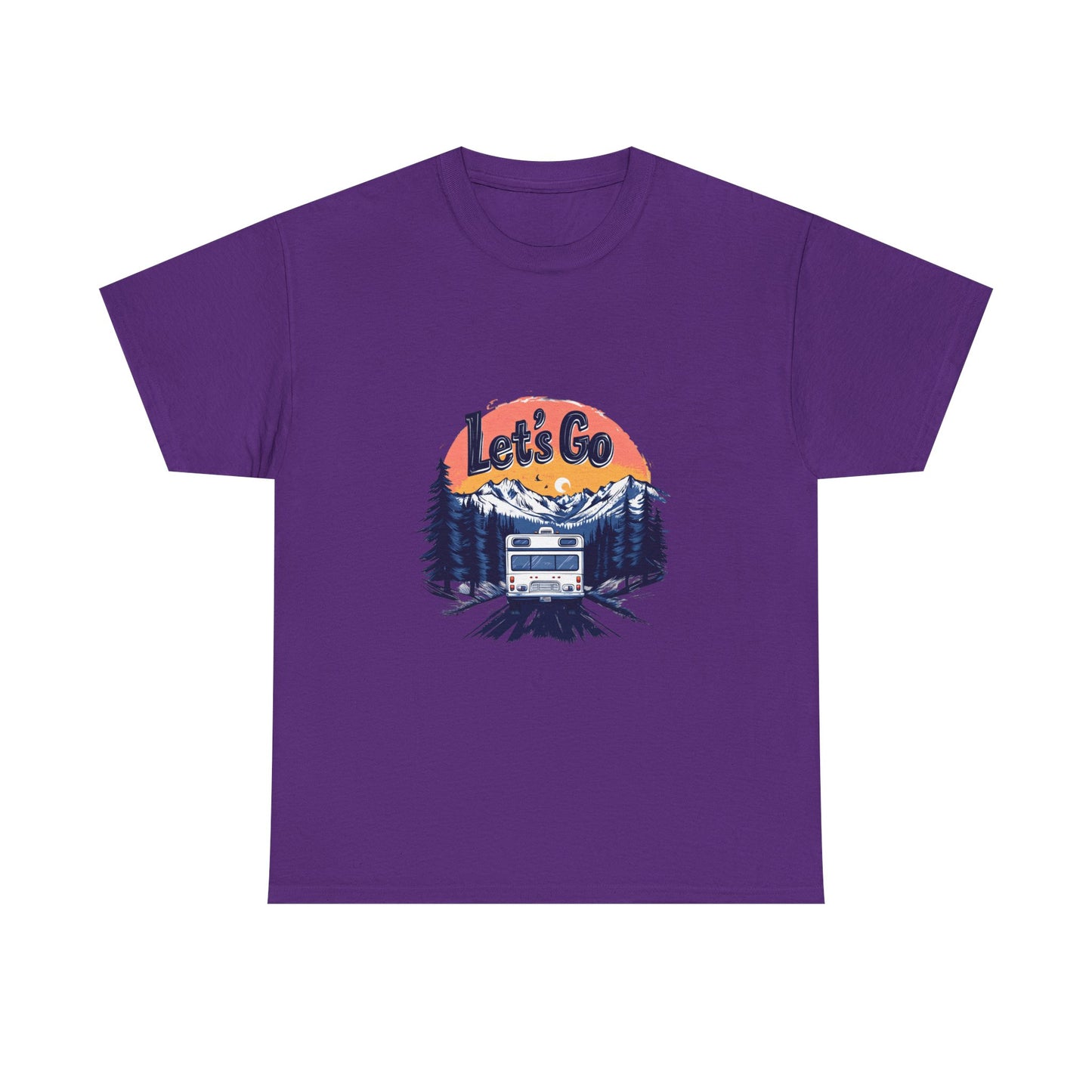 Adventure Awaits Unisex Heavy Cotton Tee - Let's Go Graphic T-Shirt