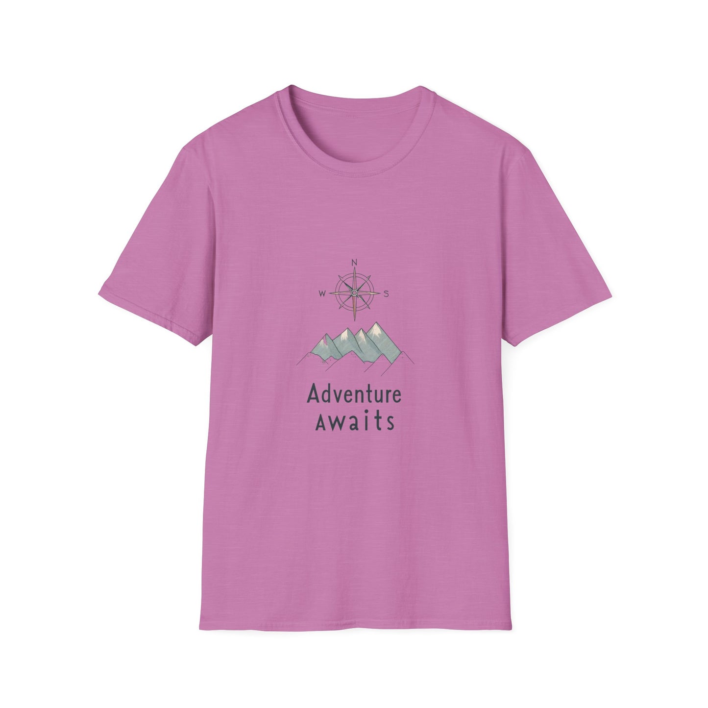 Adventure Awaits Unisex Softstyle T-Shirt, Perfect for Travel Lovers, Outdoor Enthusiasts, Camping, Adventure Gifts, Nature Tee