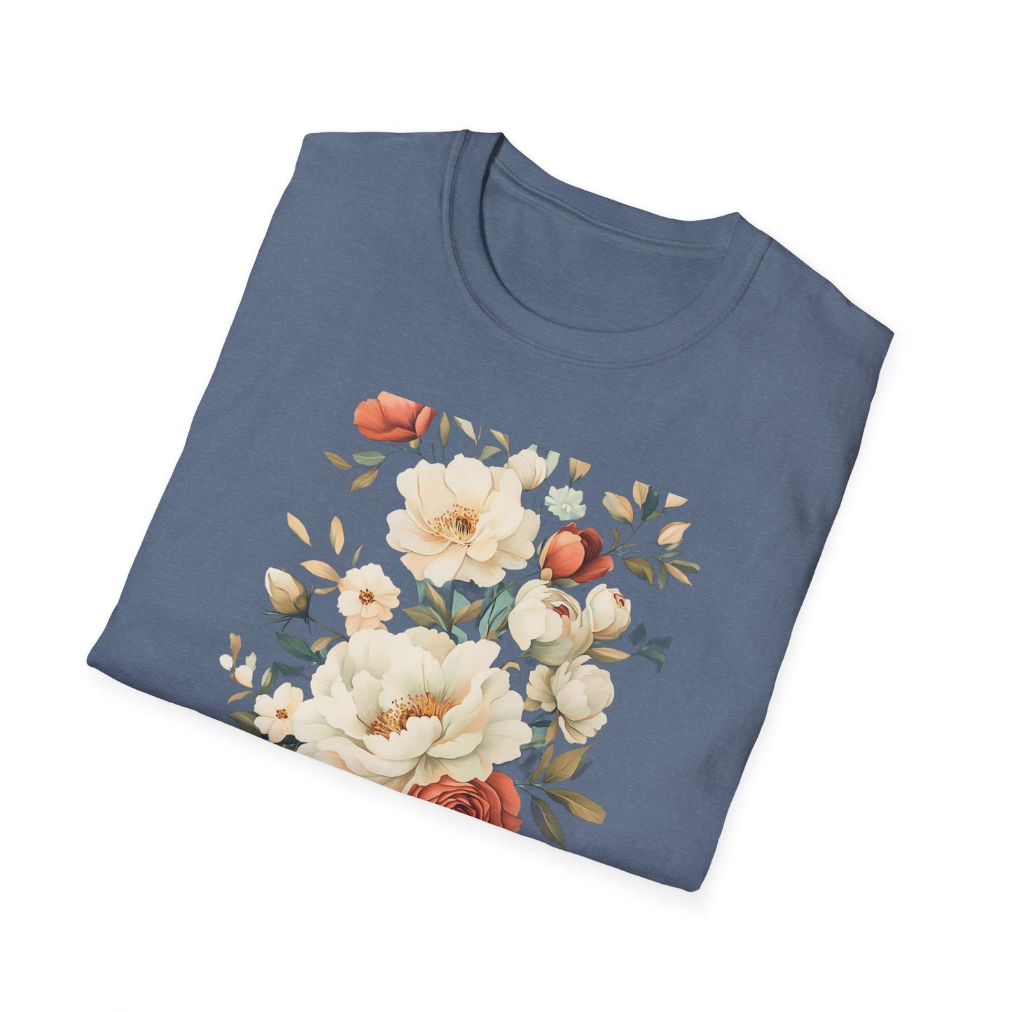 Floral Design Unisex Softstyle T-Shirt - Perfect for Spring and Everyday Wear