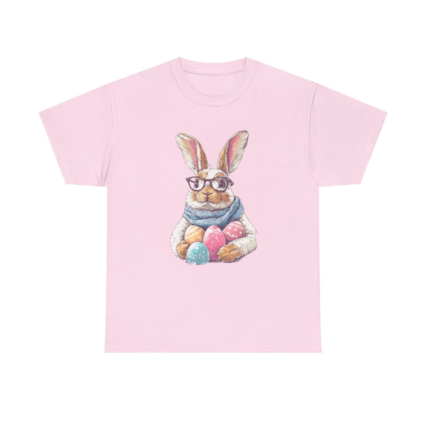 Easter Bunny Graphic Tee - Unisex Heavy Cotton Tee for Spring Celebrations - Bunny with Glasses