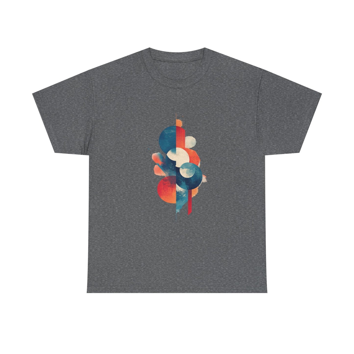 Abstract Geometric Art Unisex Heavy Cotton Tee - Trendy Casual Wear