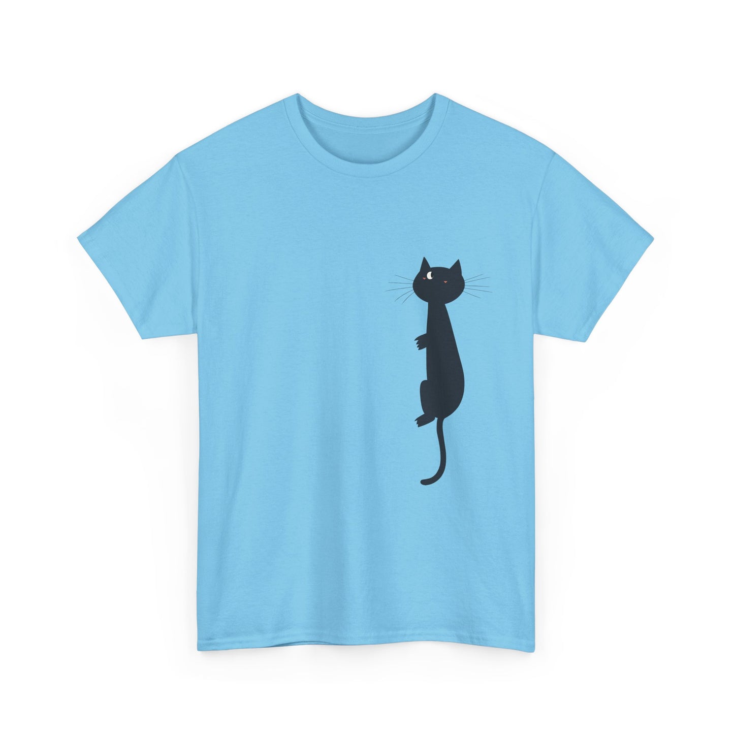 Playful Black Cat Unisex Heavy Cotton Tee - Perfect for Animal Lovers - Tee Fusion Lab