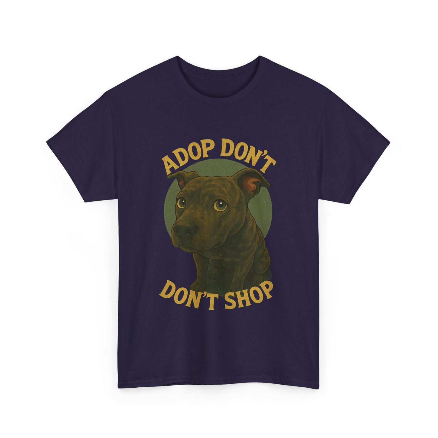 Unisex Heavy Cotton Tee - "Adopt Don't Shop" Dog Design - Tee Fusion Lab