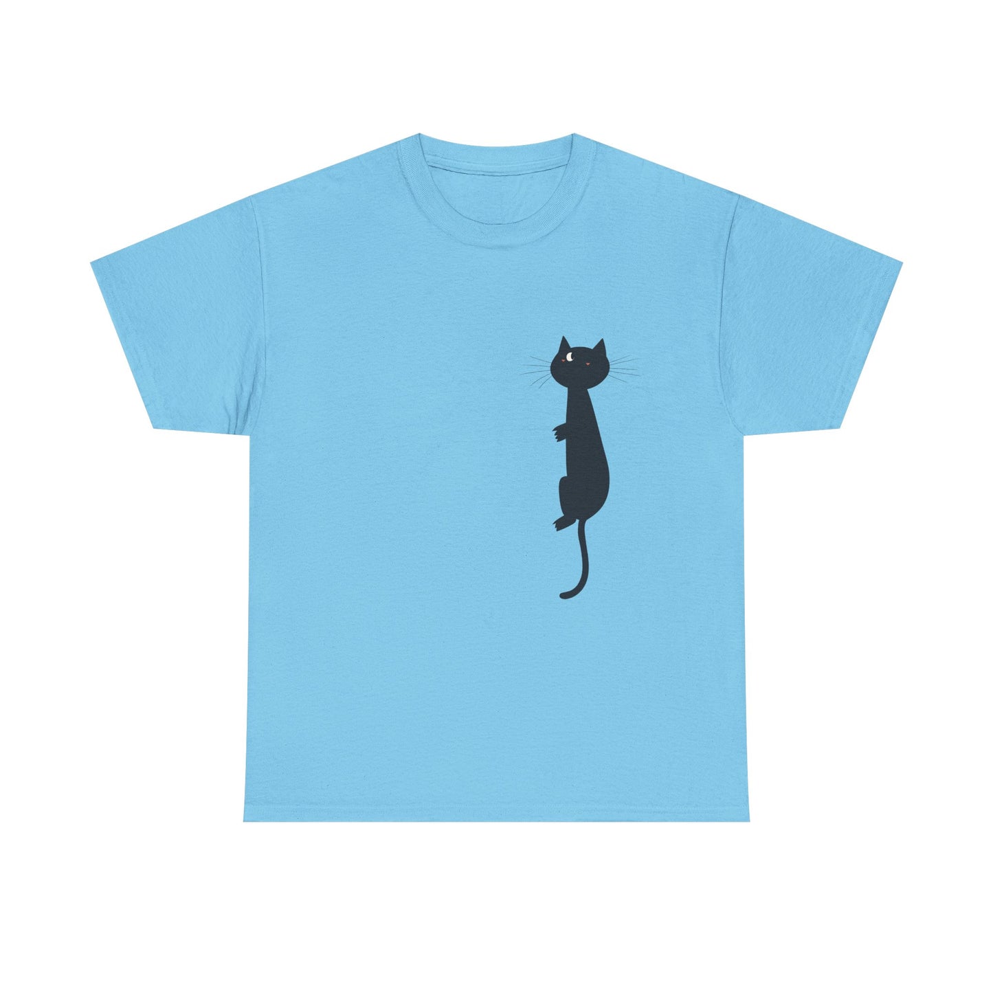 Playful Black Cat Unisex Heavy Cotton Tee - Perfect for Animal Lovers - Tee Fusion Lab